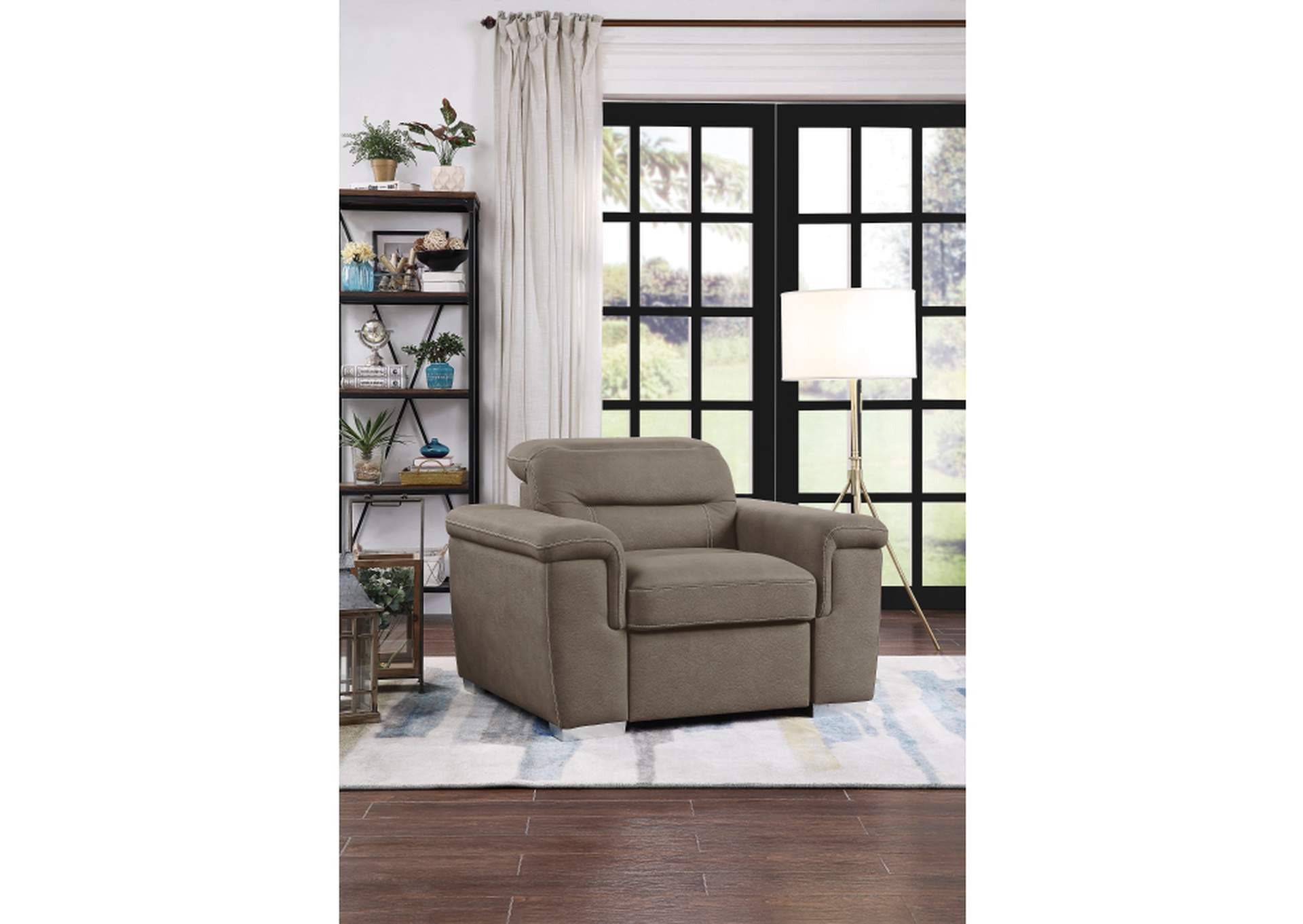 Alfio Chair with Pull-out Ottoman,Homelegance