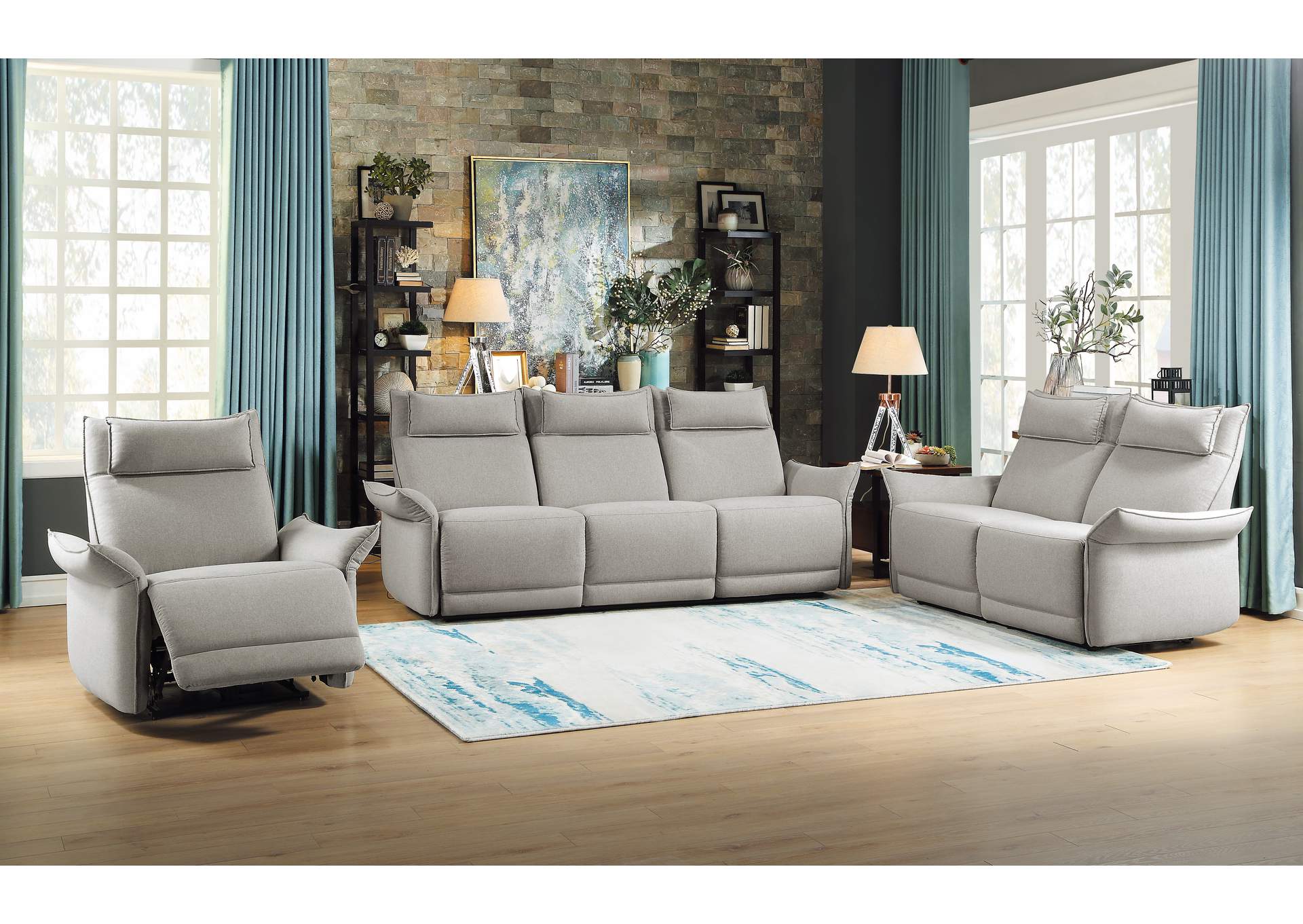 Ocean Power Reclining Chair with Power Headrest,Homelegance