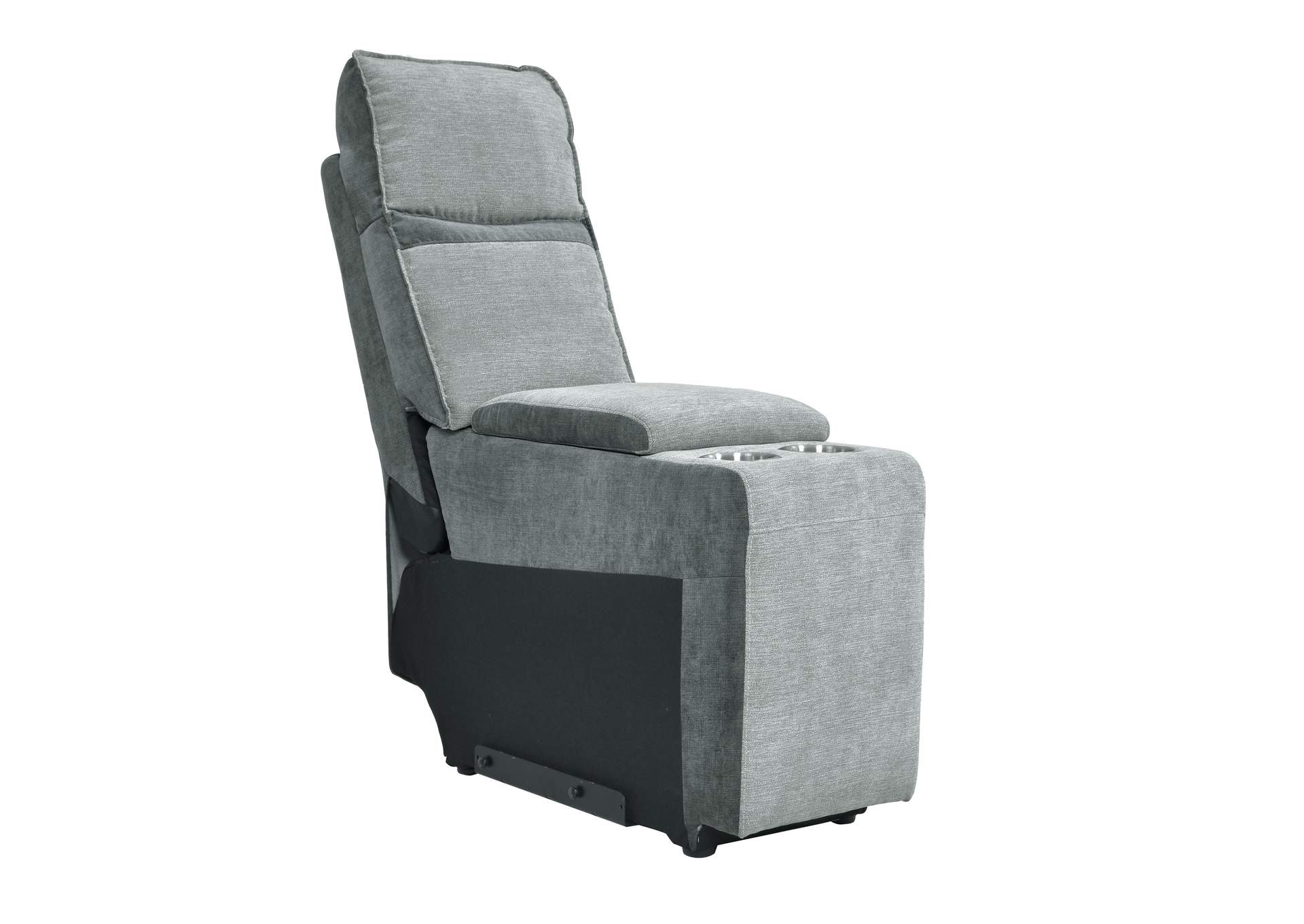 Gray 5-Piece Modular Power Reclining Sectional with Power Headrest and Right Chaise,Homelegance