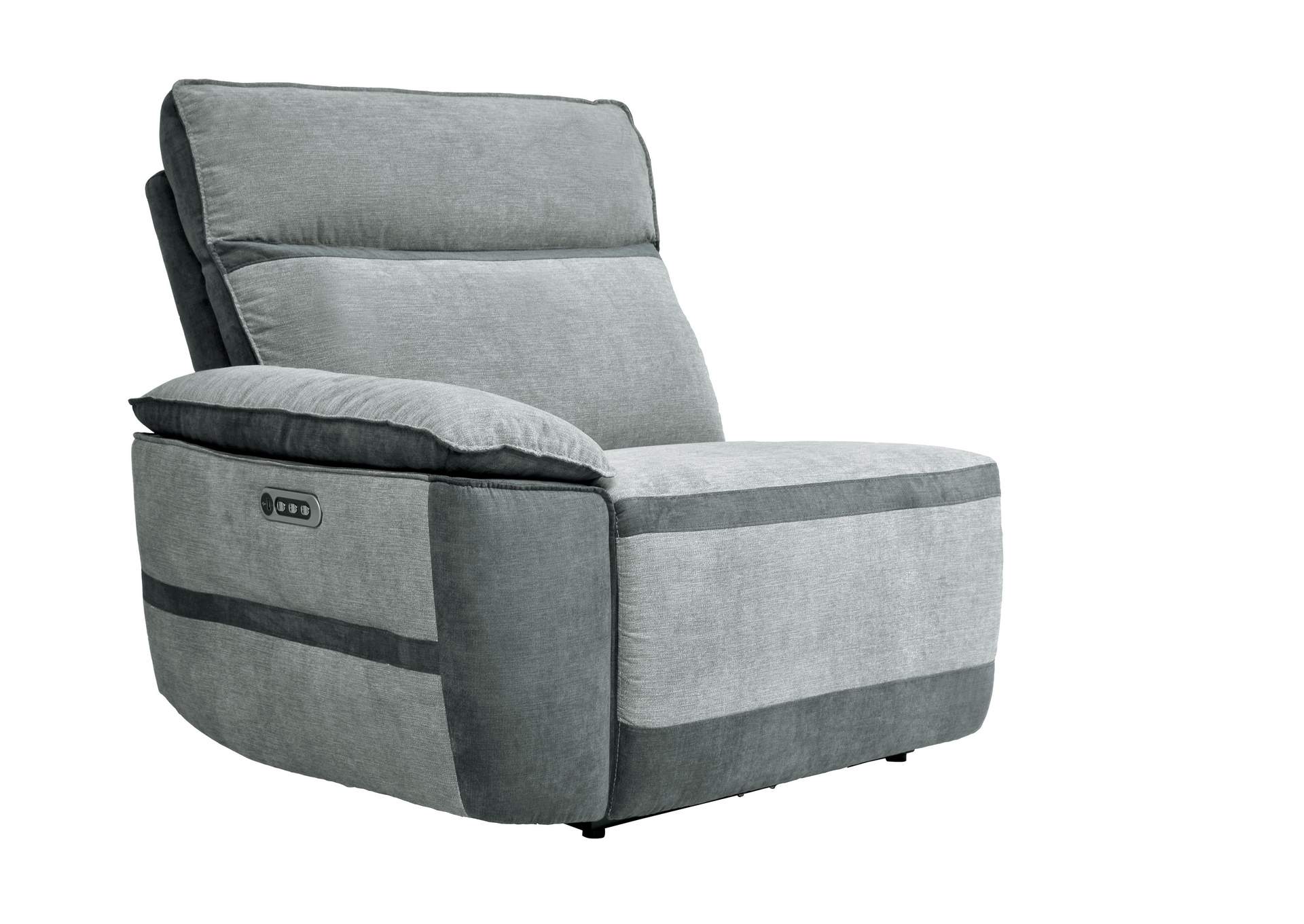 Gray 5-Piece Modular Power Reclining Sectional with Power Headrest and Right Chaise,Homelegance