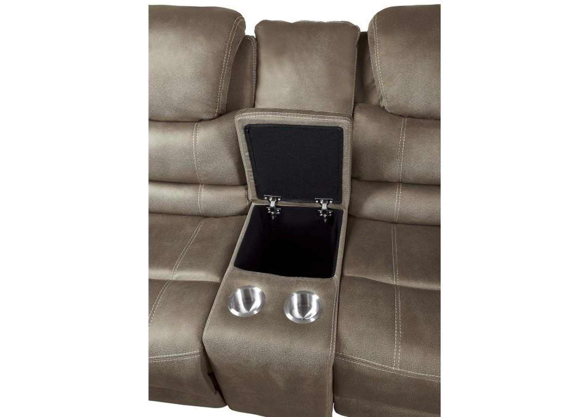 Shola Power Double Reclining Love Seat With Center Console, Power Headrests And Usb Ports,Homelegance