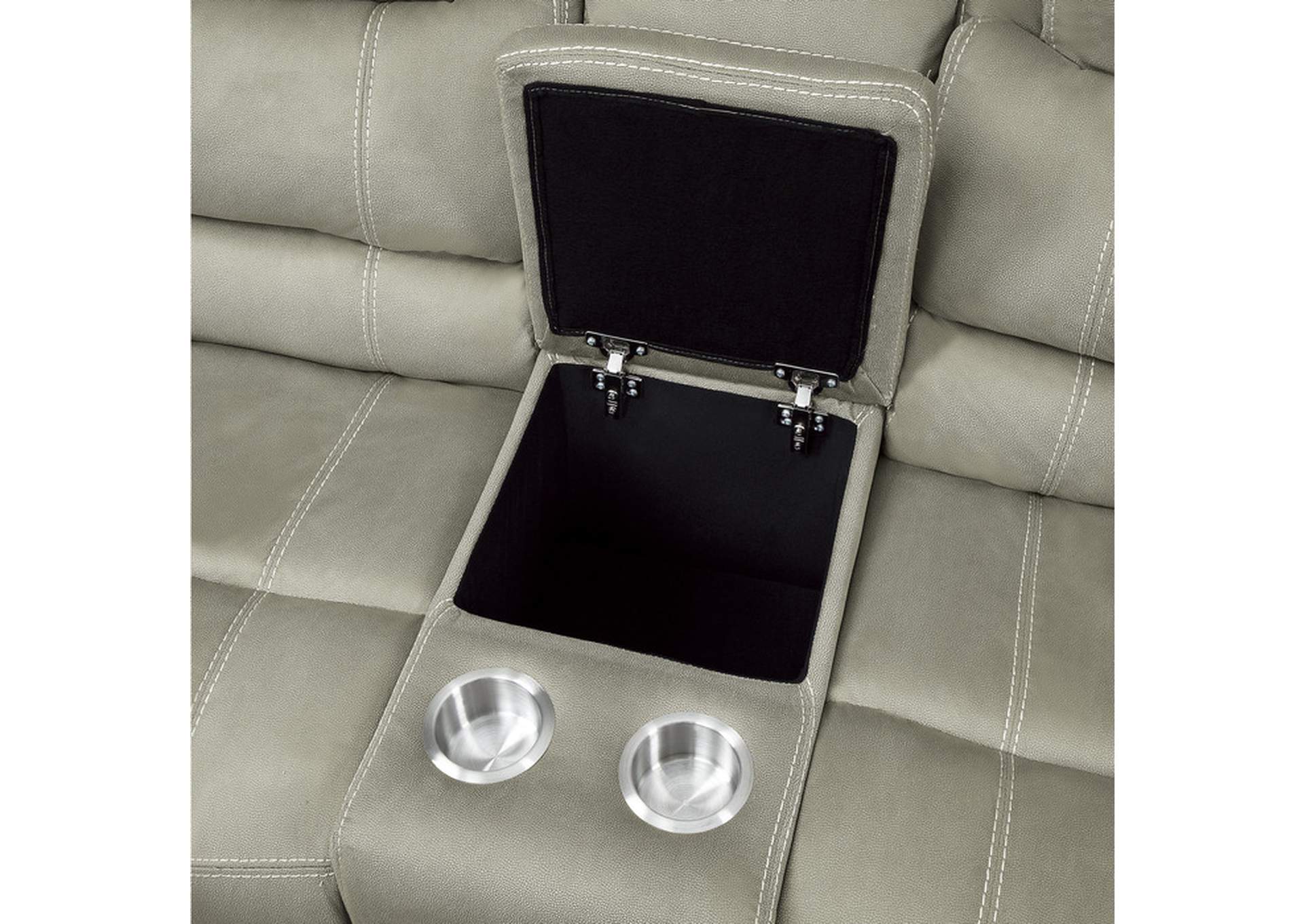 Shola Double Glider Reclining Love Seat with Center Console,Homelegance