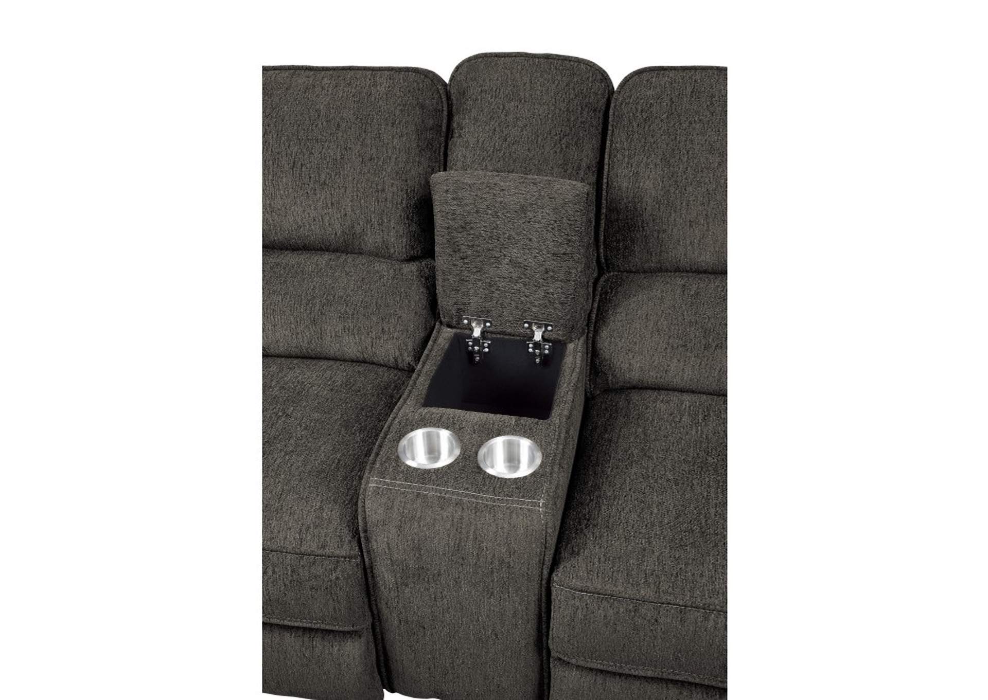 Borneo Double Reclining Love Seat with Center Console,Homelegance