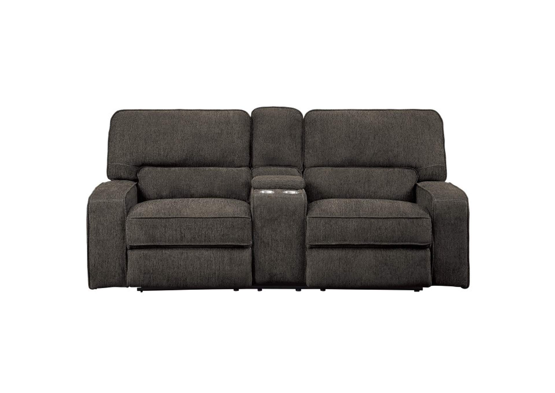 Borneo Double Reclining Love Seat with Center Console,Homelegance