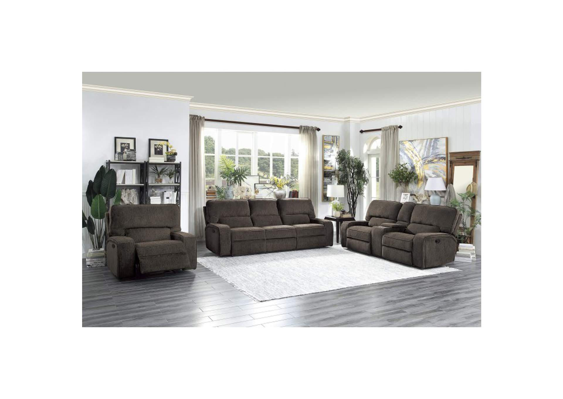 Borneo Double Reclining Love Seat with Center Console,Homelegance