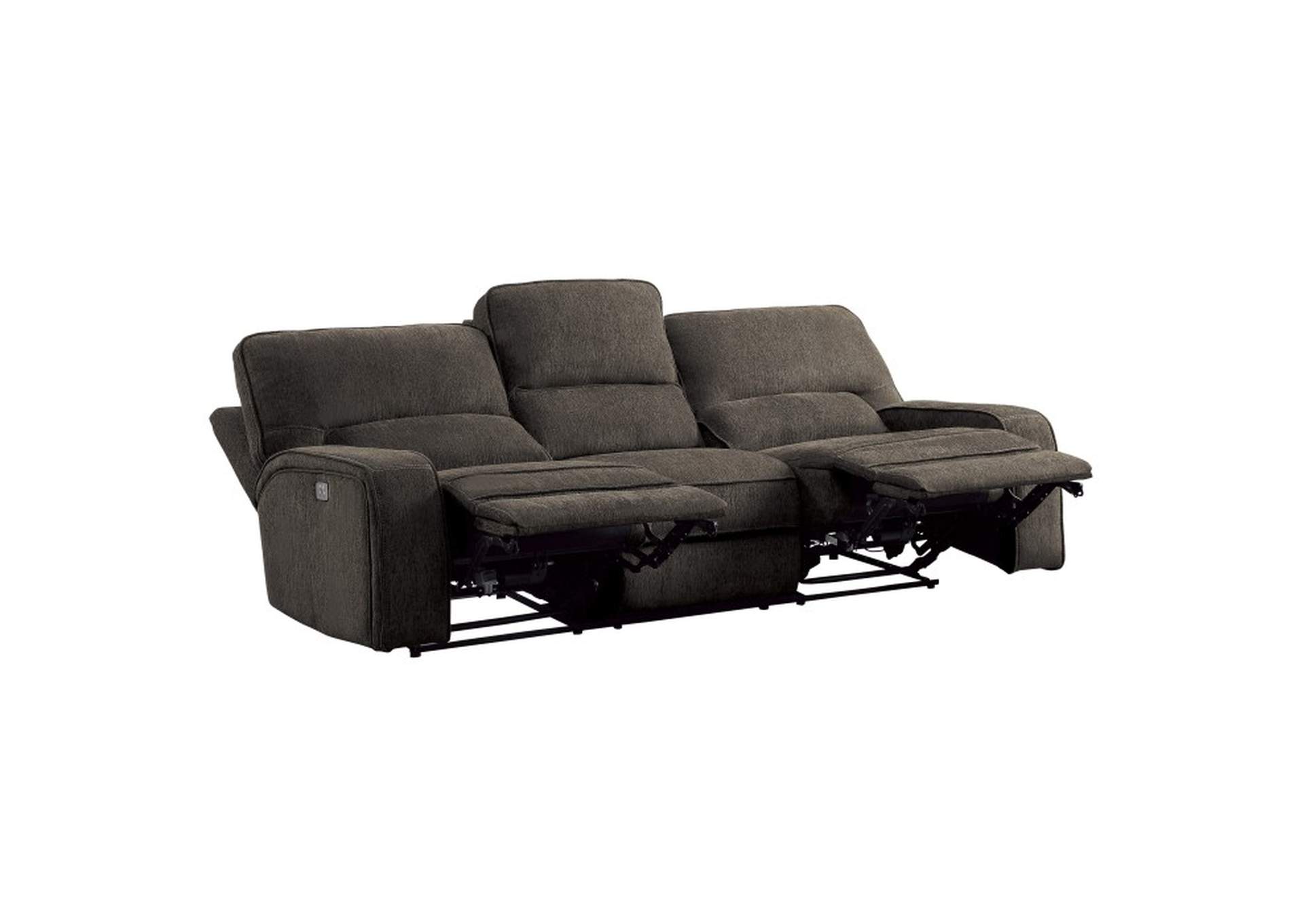 Borneo Power Double Reclining Sofa with Power Headrests and USB Ports,Homelegance