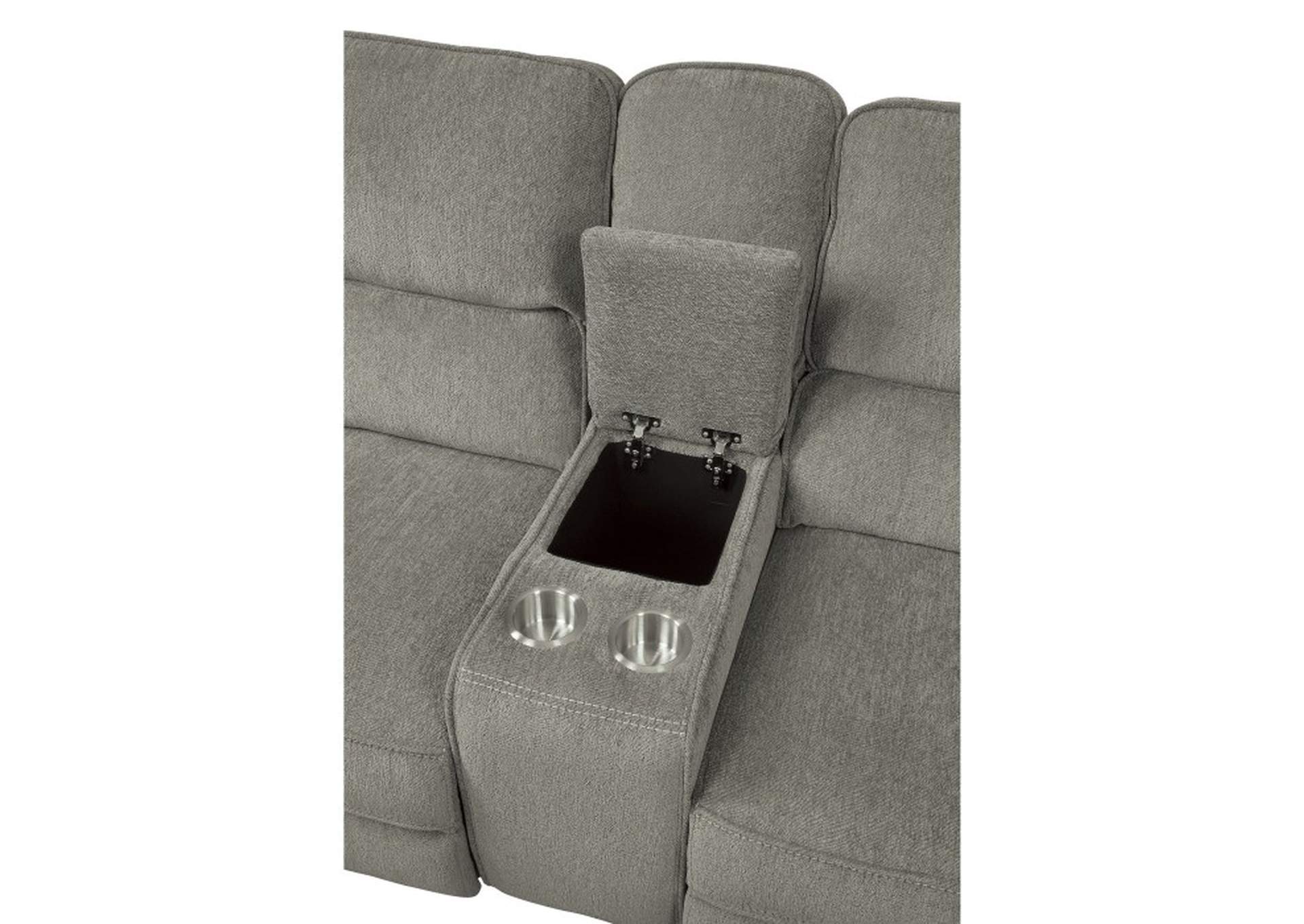 Borneo Power Double Reclining Love Seat with Center Console, Power Headrests and USB Ports,Homelegance