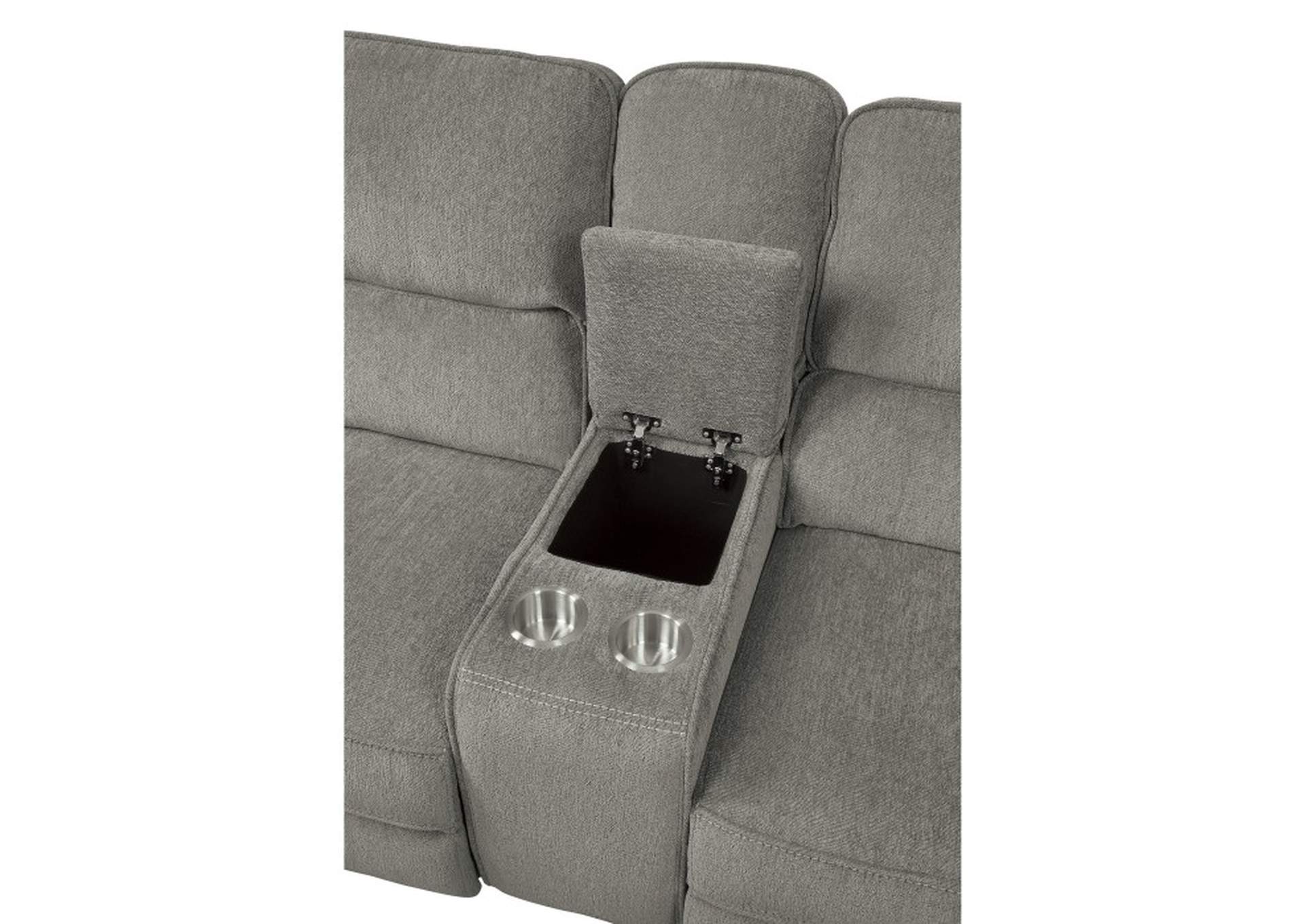 Borneo Double Reclining Love Seat with Center Console,Homelegance
