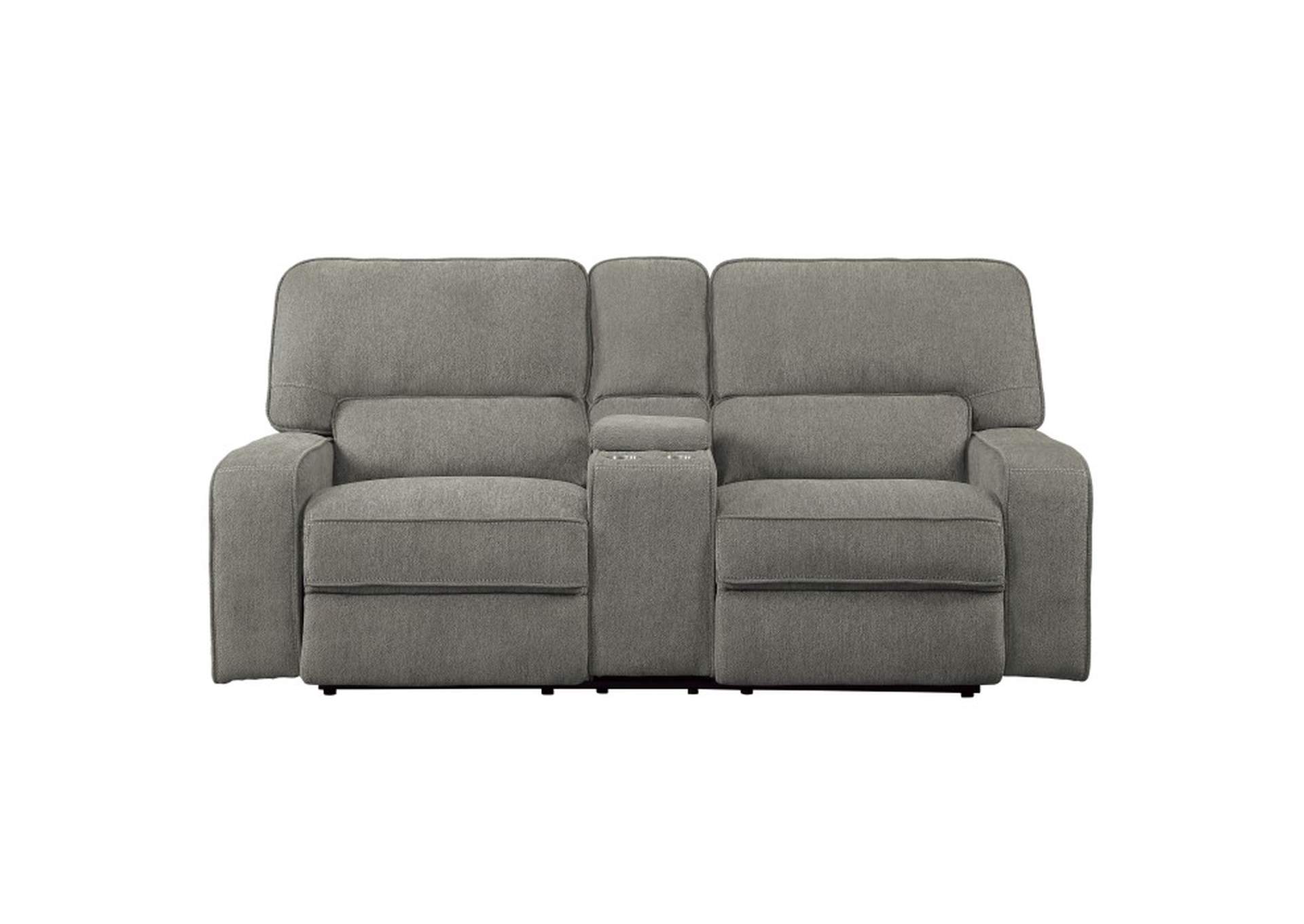 Borneo Double Reclining Love Seat with Center Console,Homelegance