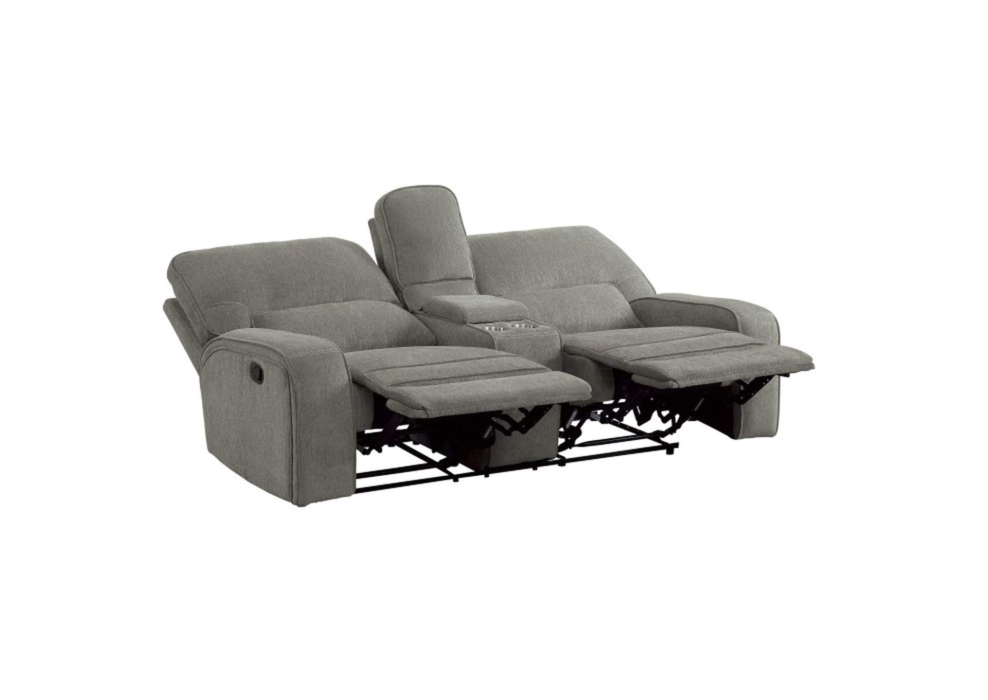 Borneo Double Reclining Love Seat with Center Console,Homelegance