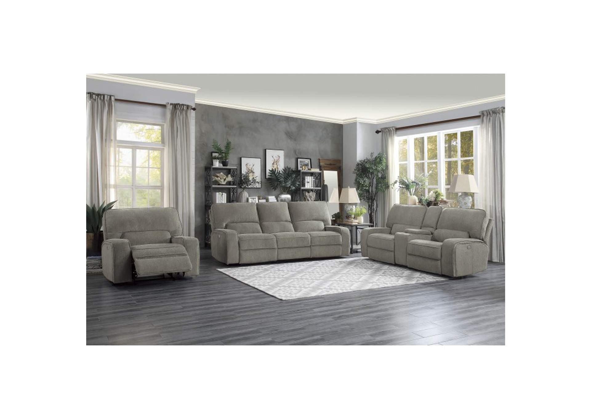 Borneo Power Reclining Chair with Power Headrest and USB Port,Homelegance