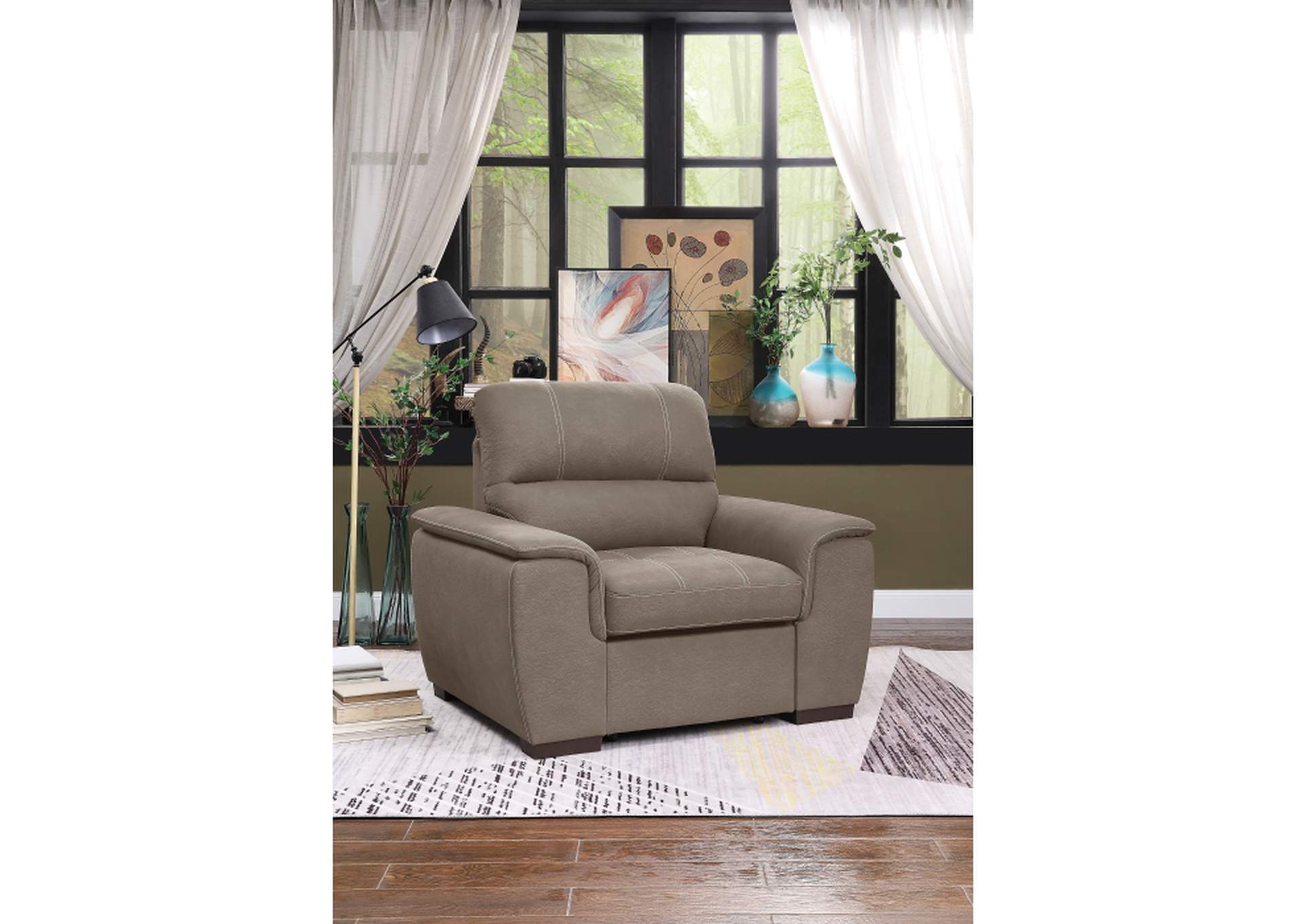 Andes Chair with Pull-out Ottoman,Homelegance