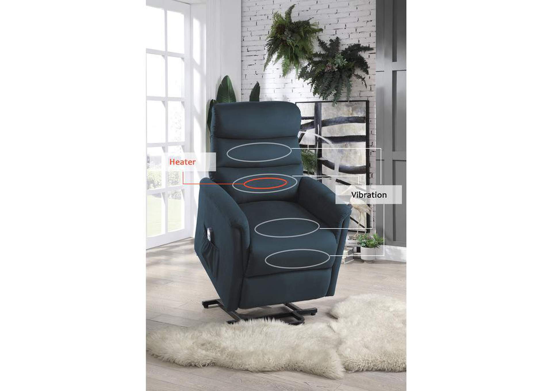 Miralina Power Lift Chair With Massage And Heat,Homelegance