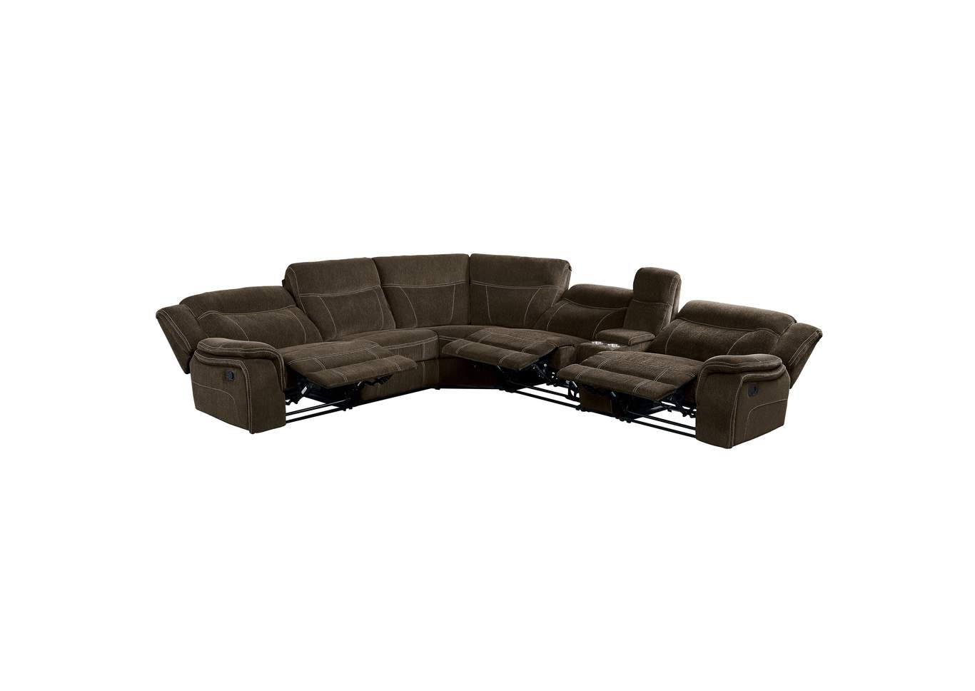 Brown 6-Piece Modular Reclining Sectional,Homelegance