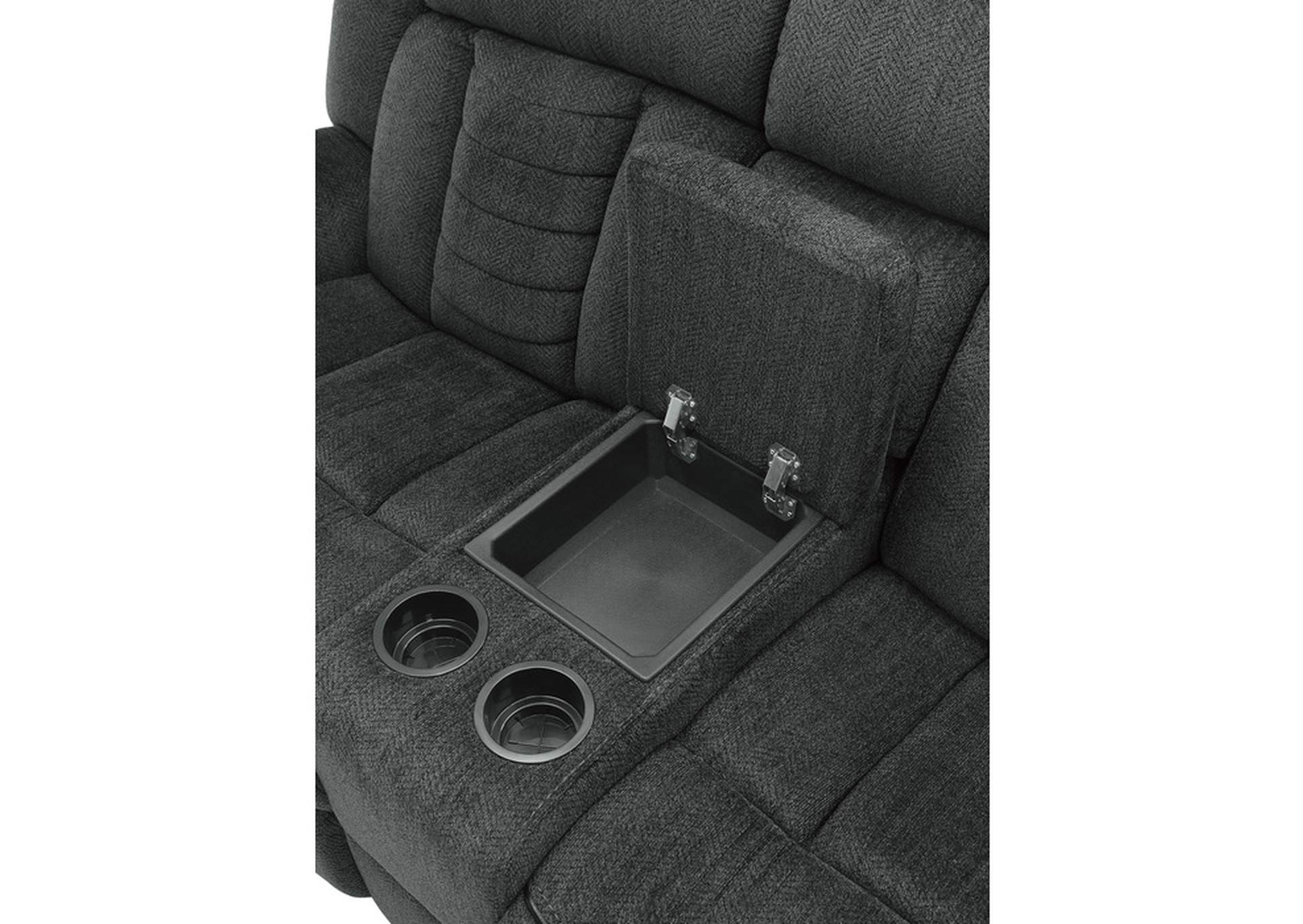 Nutmeg Double Reclining Love Seat with Center Console,Homelegance
