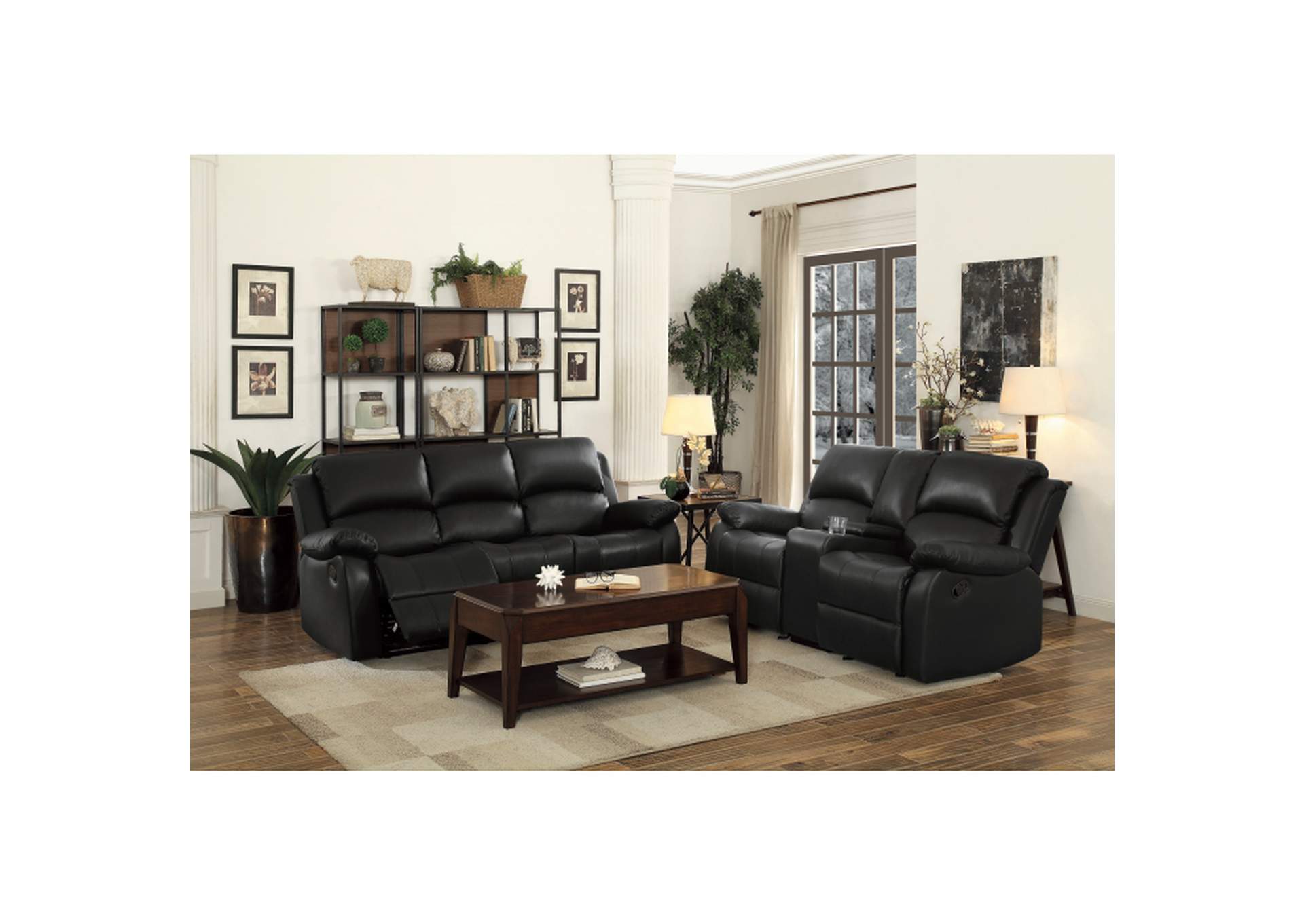 Clarkdale Double Glider Reclining Love Seat with Center Console,Homelegance
