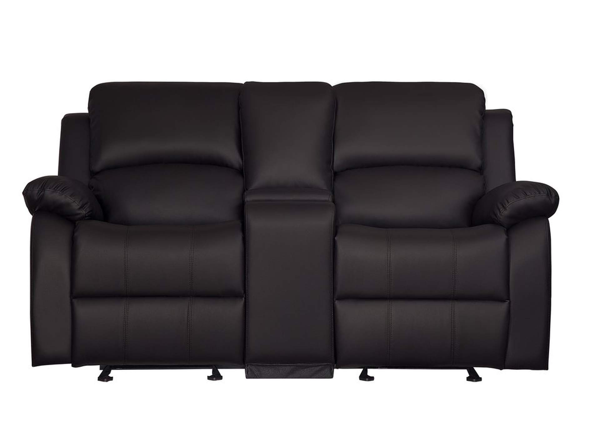 Brown D. Gldr Rclnr Love Seat W/ Console,Homelegance