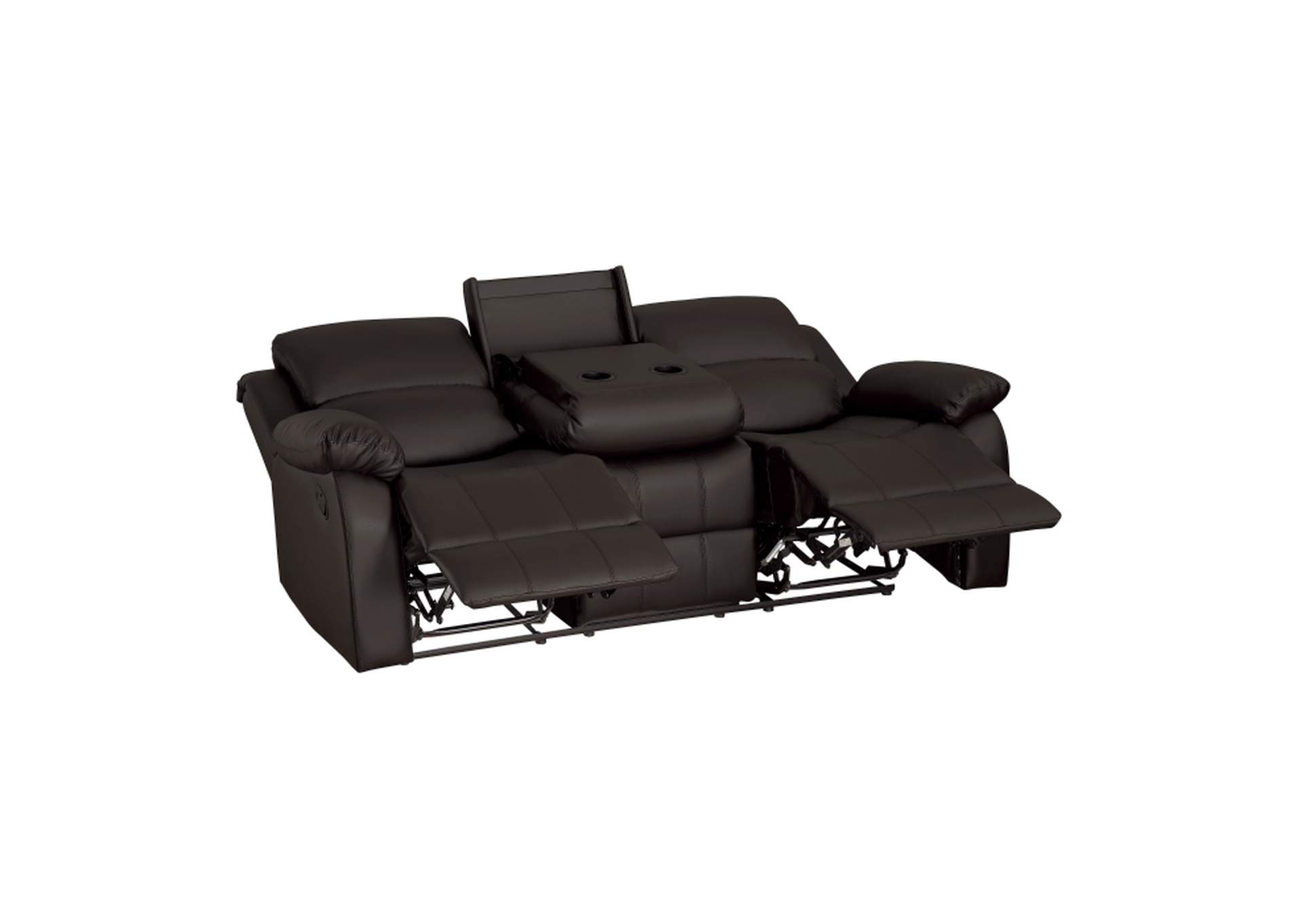 Clarkdale Double Reclining Sofa with Center Drop-Down Cup Holders,Homelegance