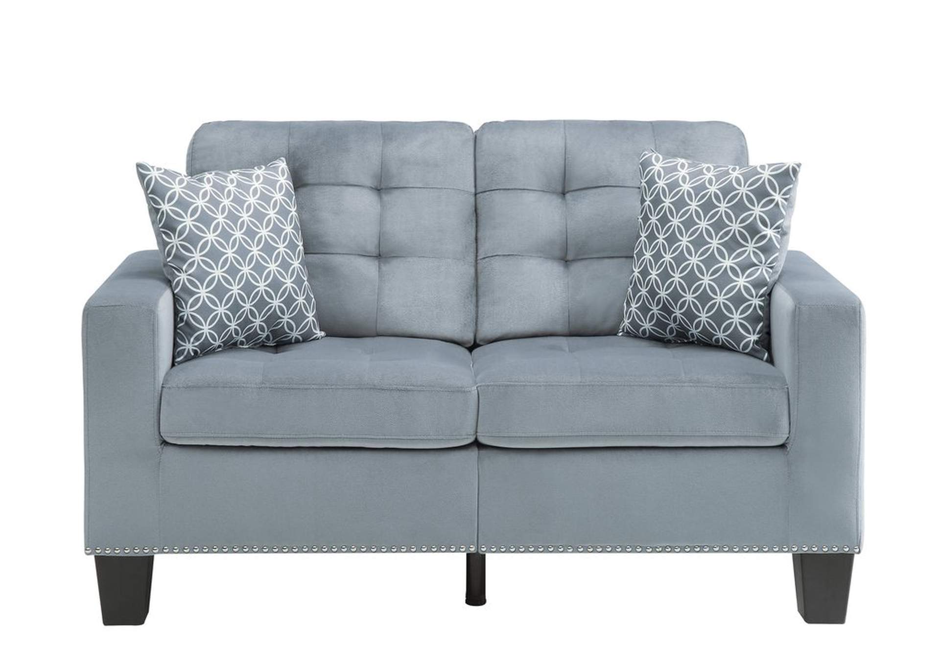Gray Loveseat W/2 Pillows,Homelegance