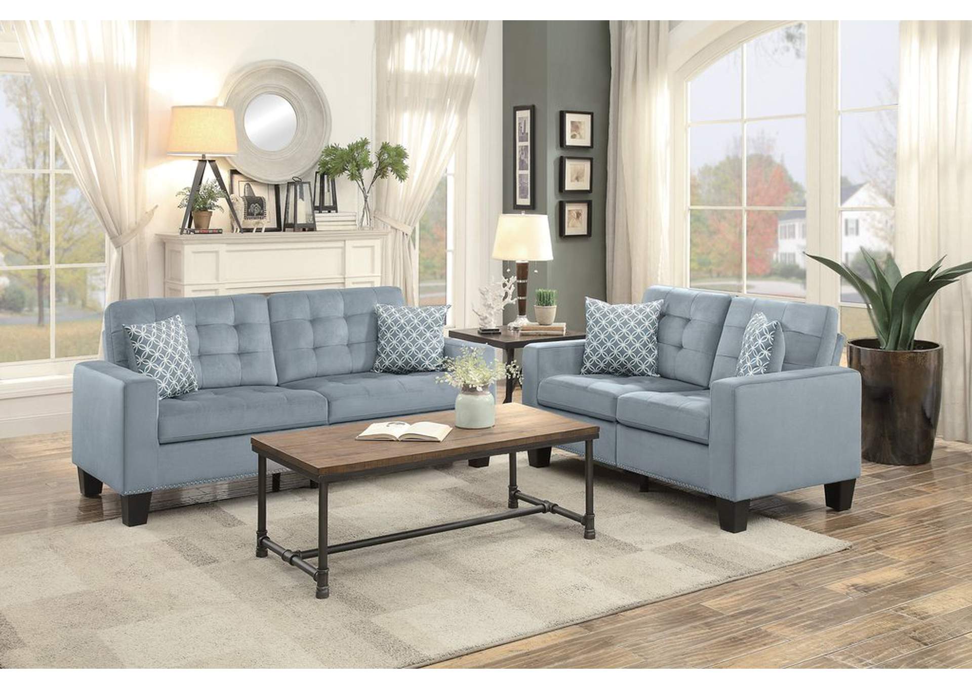 Gray Sofa W/2 Pillows,Homelegance