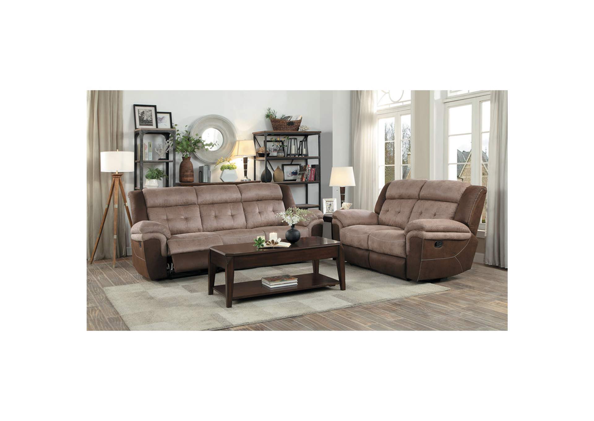 Chai Double Reclining Sofa,Homelegance