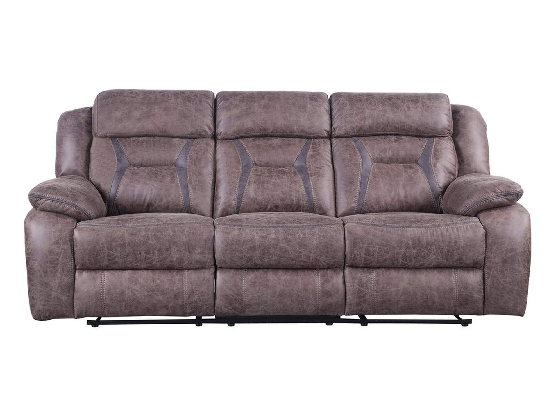 Double Reclining Sofa,Polished Microfibe,Homelegance