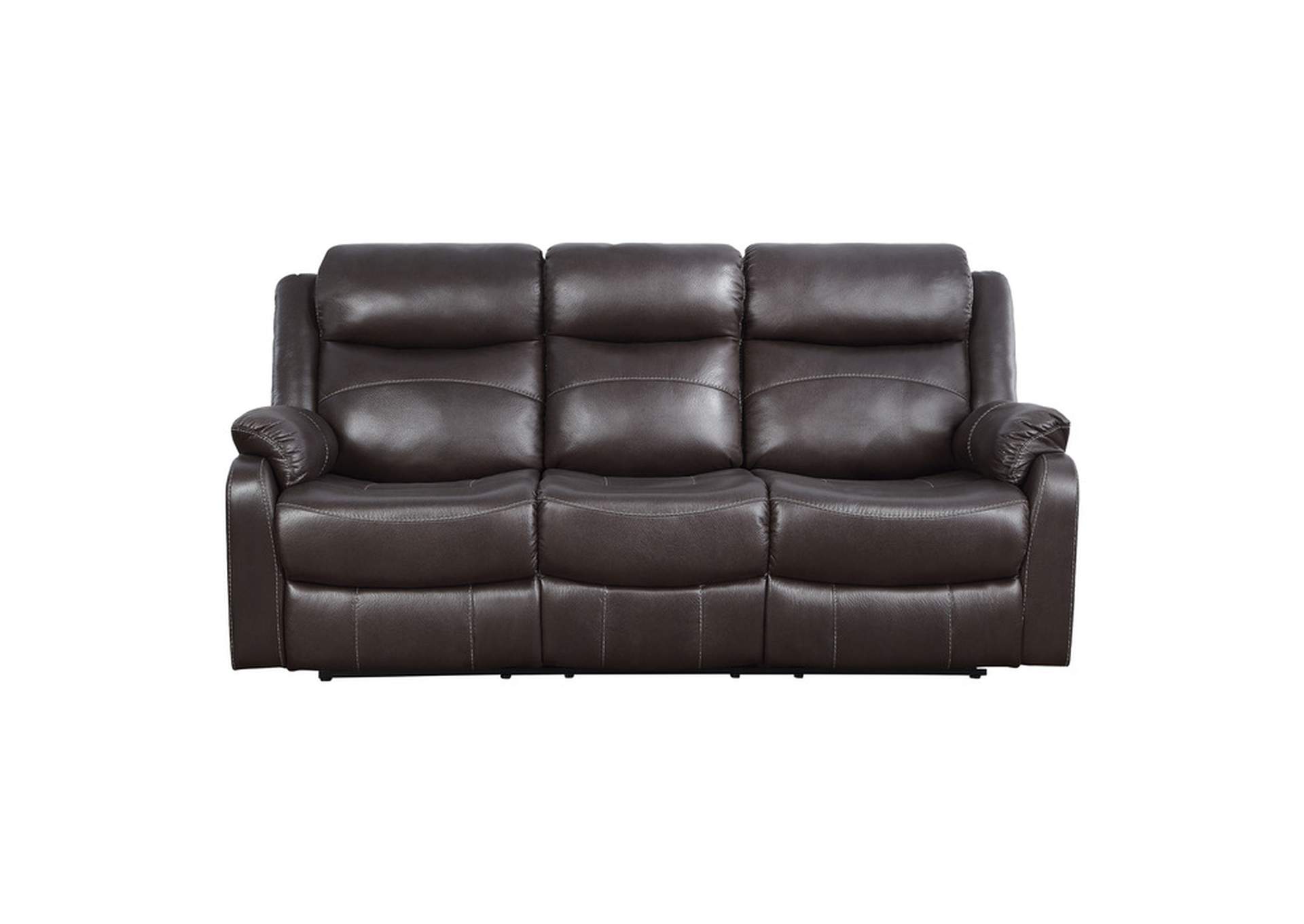 Yerba Double Lay Flat Reclining Sofa with Center Drop-Down Cup Holders,Homelegance