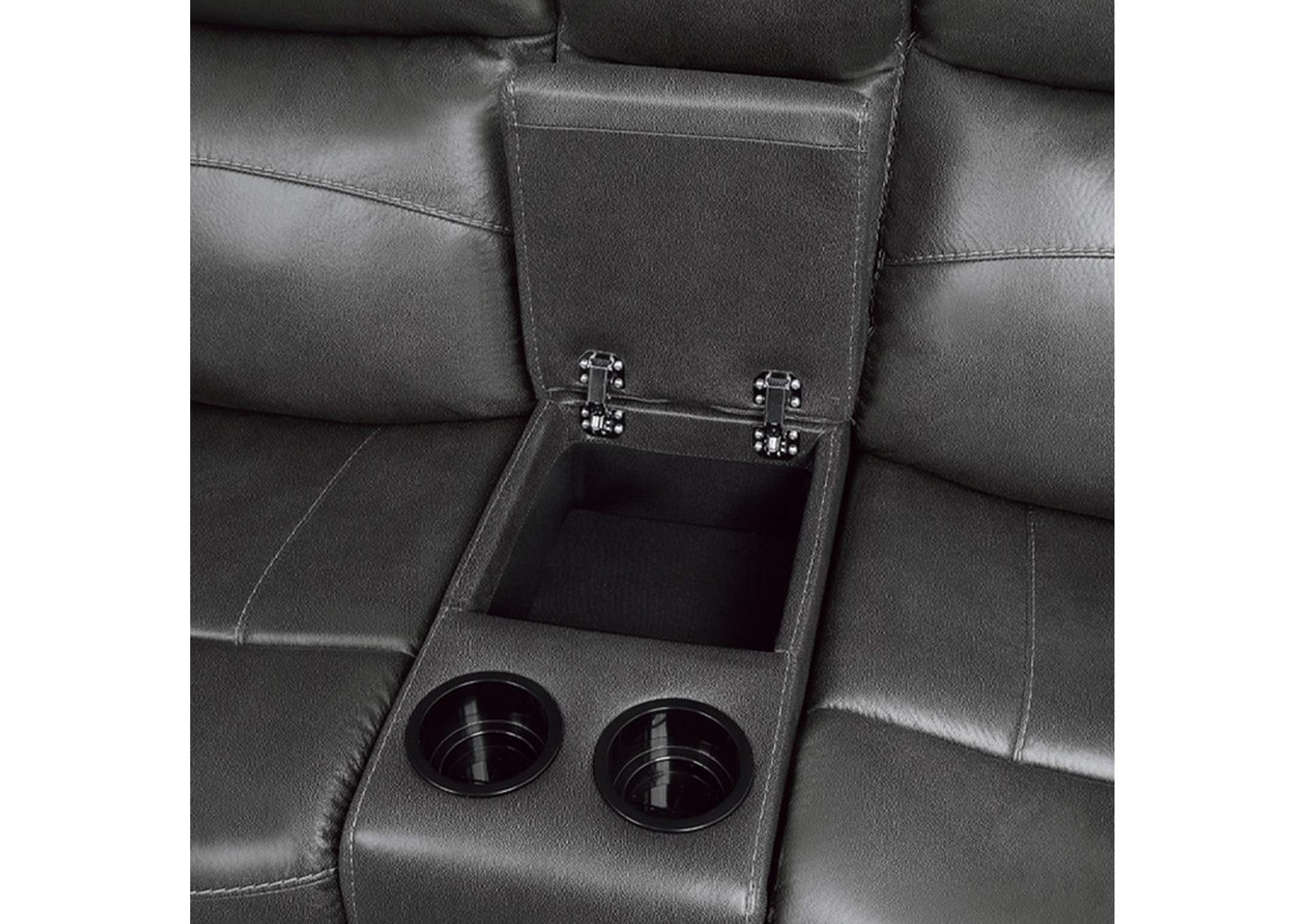 Yerba Double Lay Flat Reclining Love Seat with Center Console,Homelegance