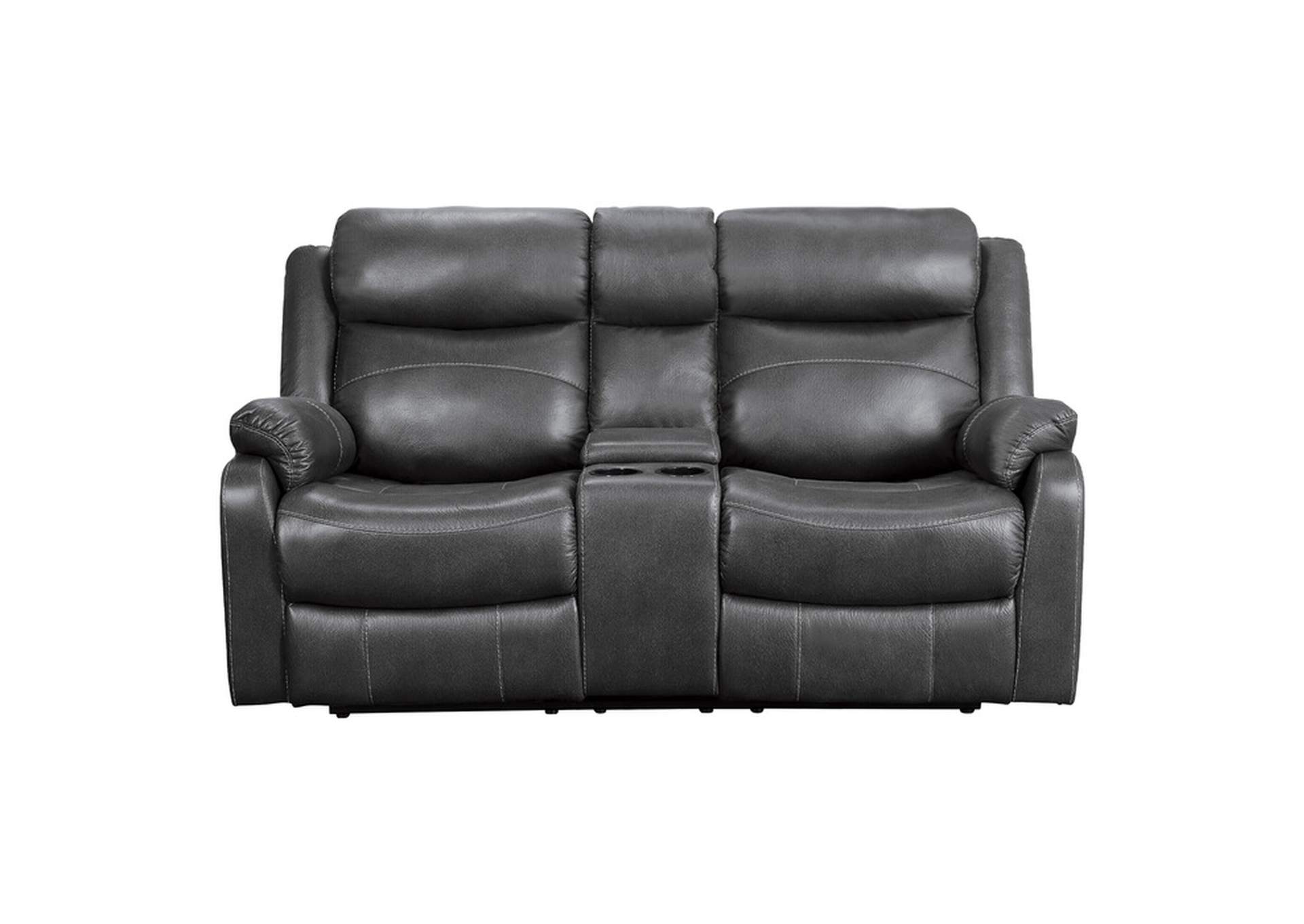 Yerba Double Lay Flat Reclining Love Seat with Center Console,Homelegance
