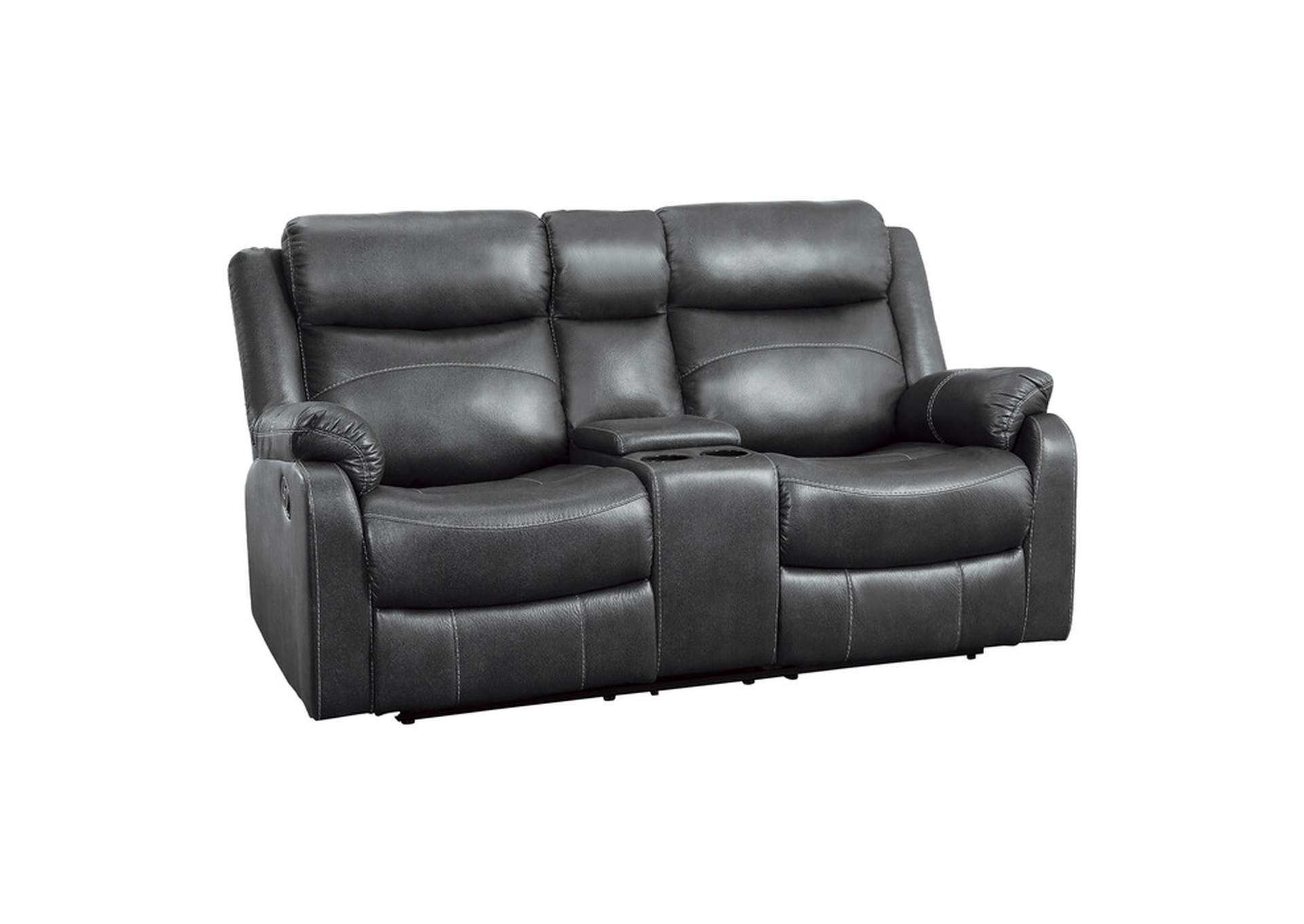 Yerba Double Lay Flat Reclining Love Seat with Center Console,Homelegance