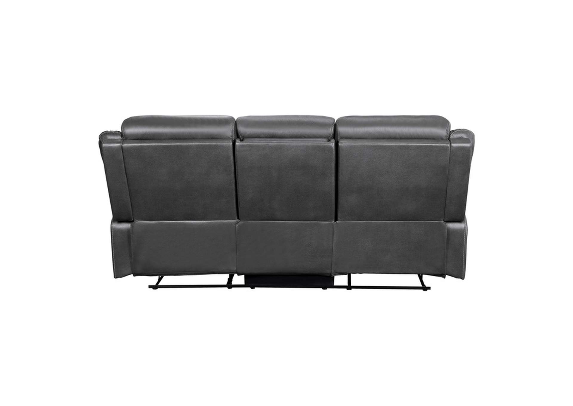 Yerba Double Lay Flat Reclining Sofa with Center Drop-Down Cup Holders,Homelegance