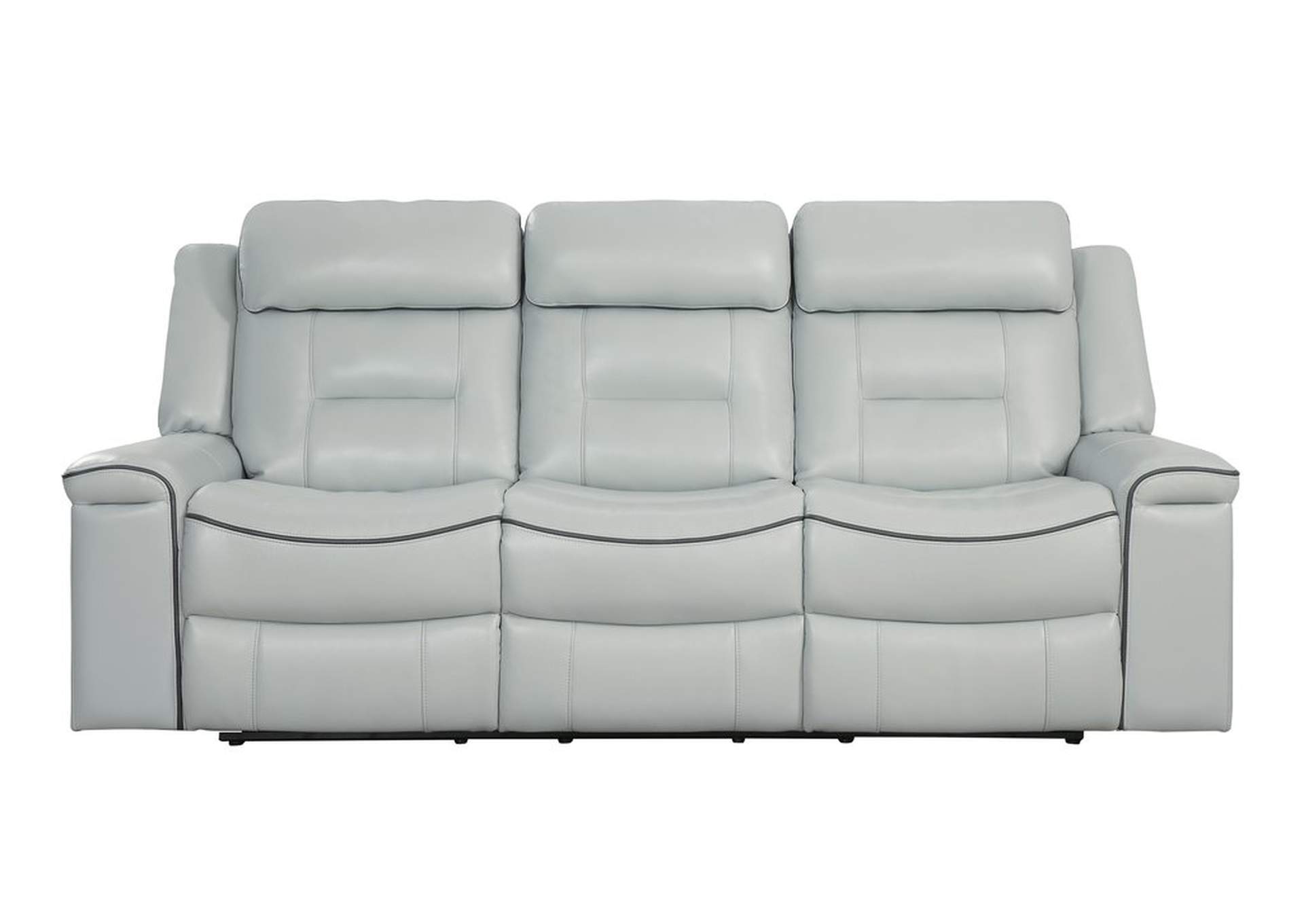 Gray Double Lay Flat Reclining Sofa,Light Gra,Homelegance