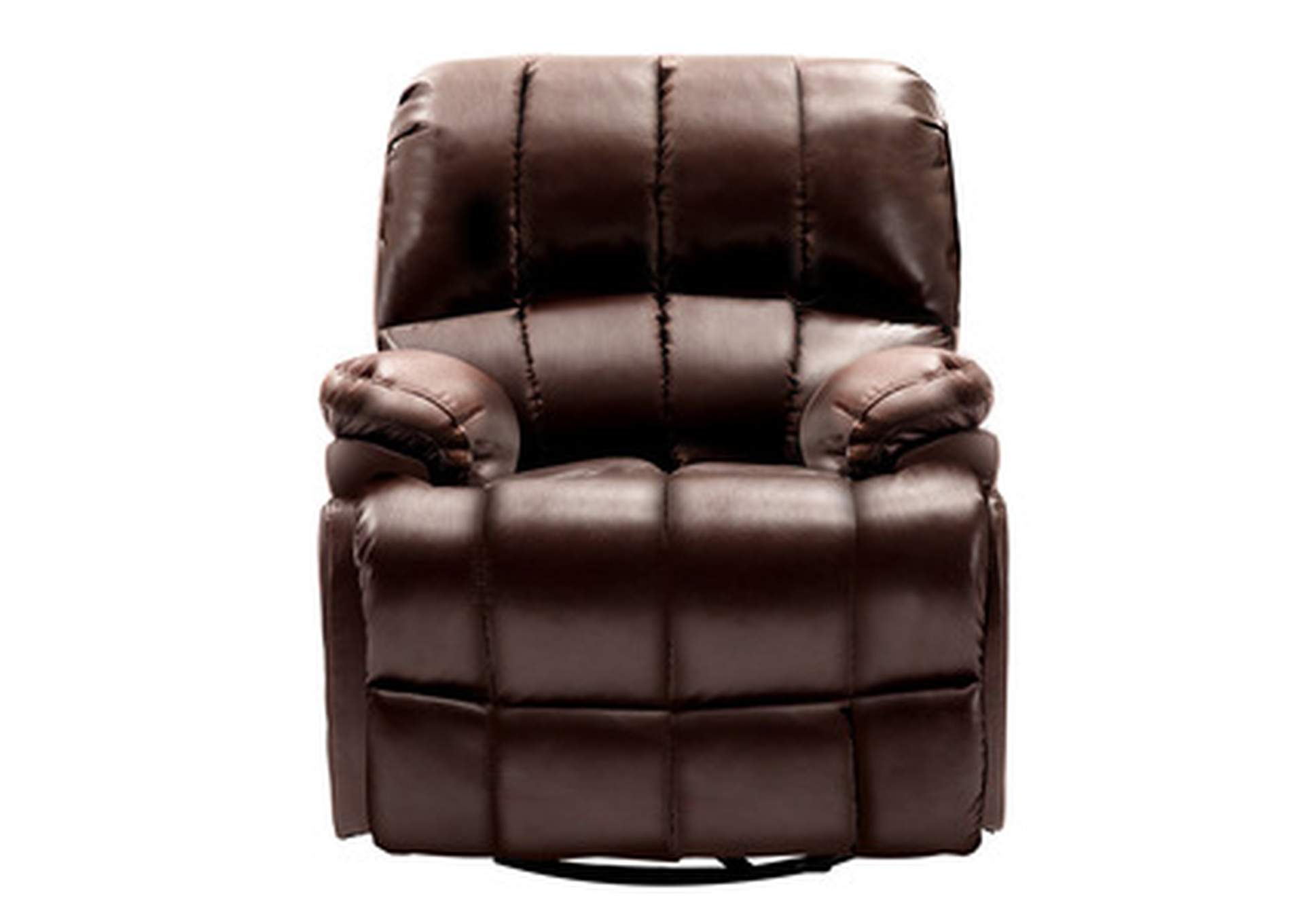 Brown Faux Leather Swivel Glider, Brown Faux Leather,Homelegance