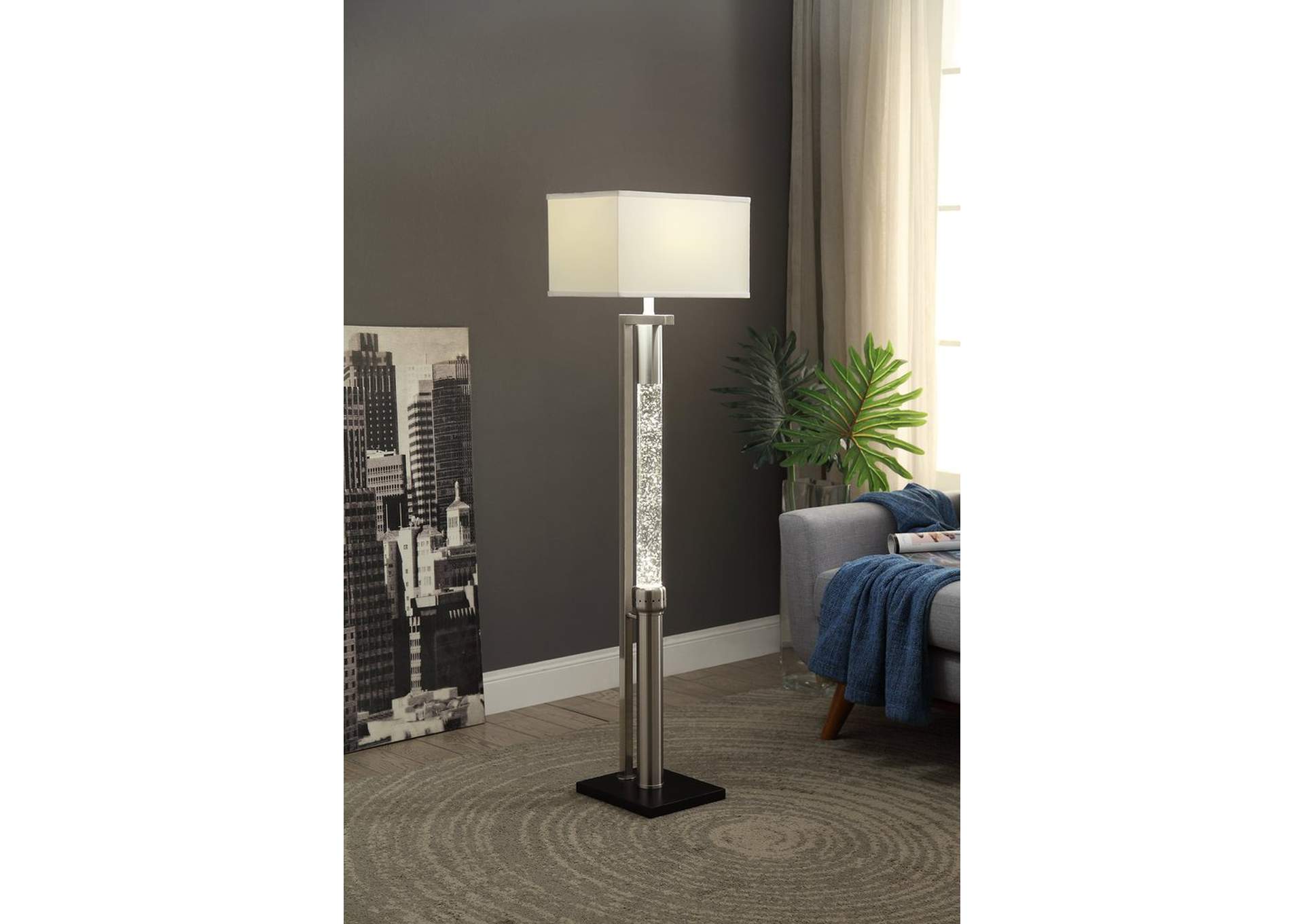 Black Night Stand; Black Finish,Homelegance