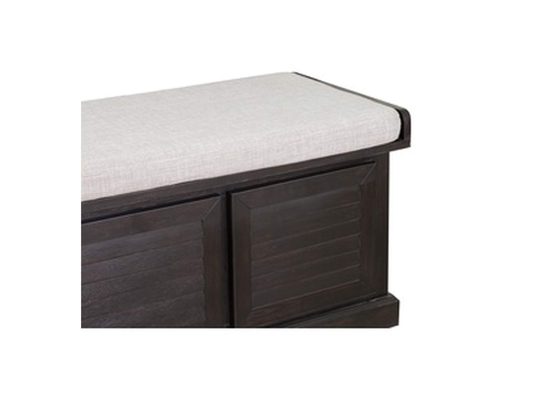 Blk Wood+Grey Cushion Strage Bench W/Lift Top,3A,Homelegance