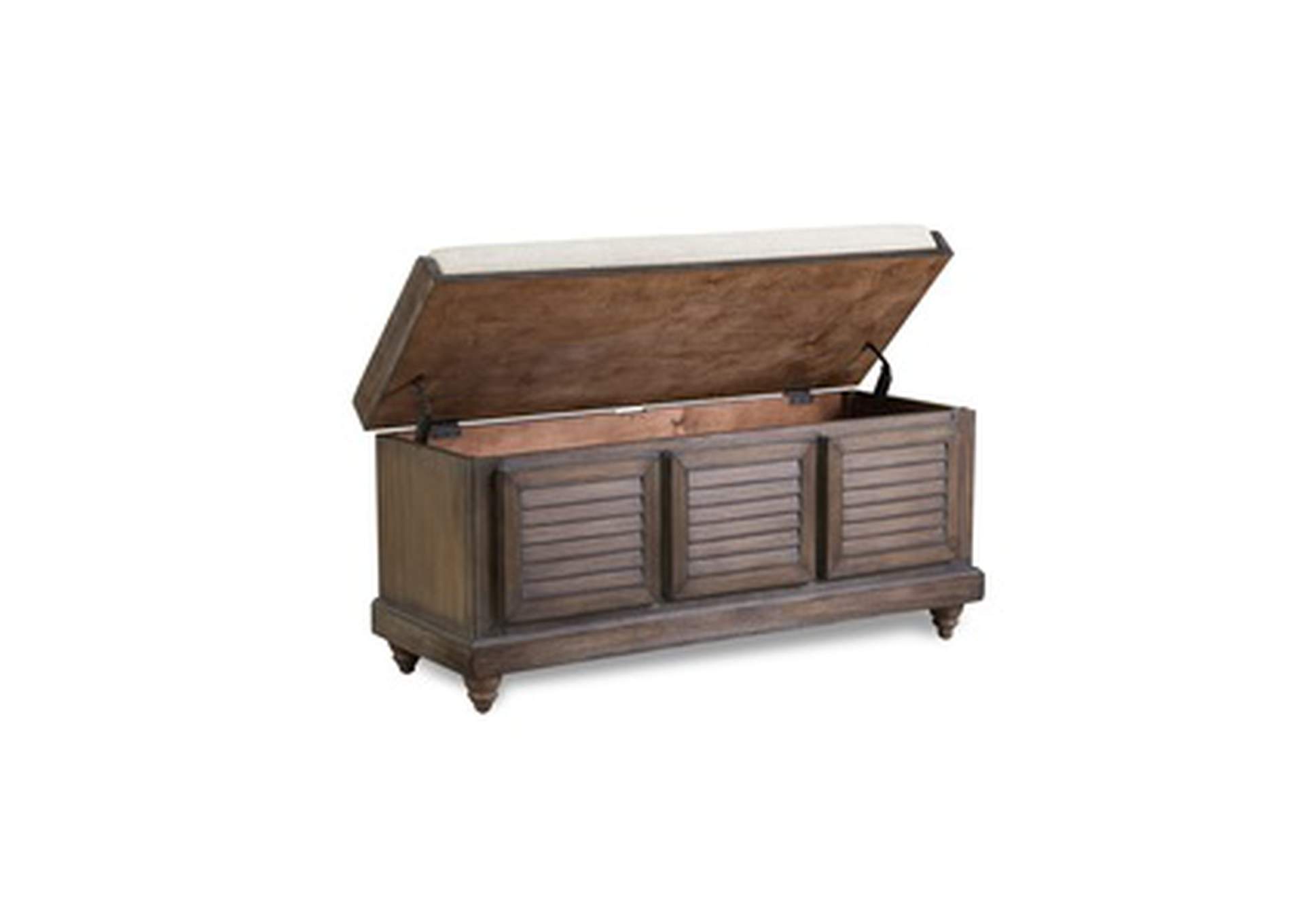 Brw Wood+Beige Cushion Strage Bench W/Lift Top,3A,Homelegance