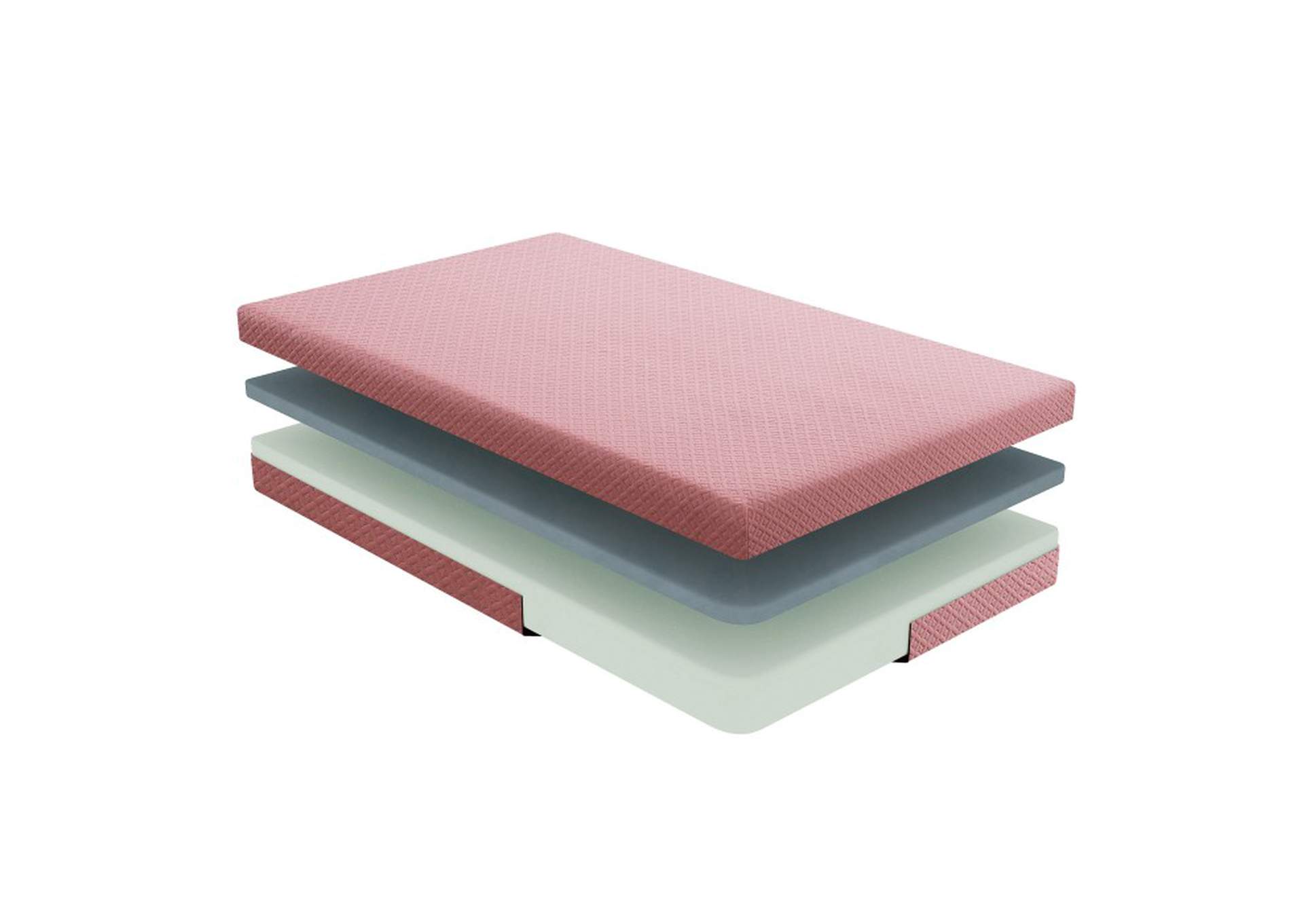 Leo 7" Pink Full Gel-Infused Memory Foam Mattress and Pillow Set,Homelegance