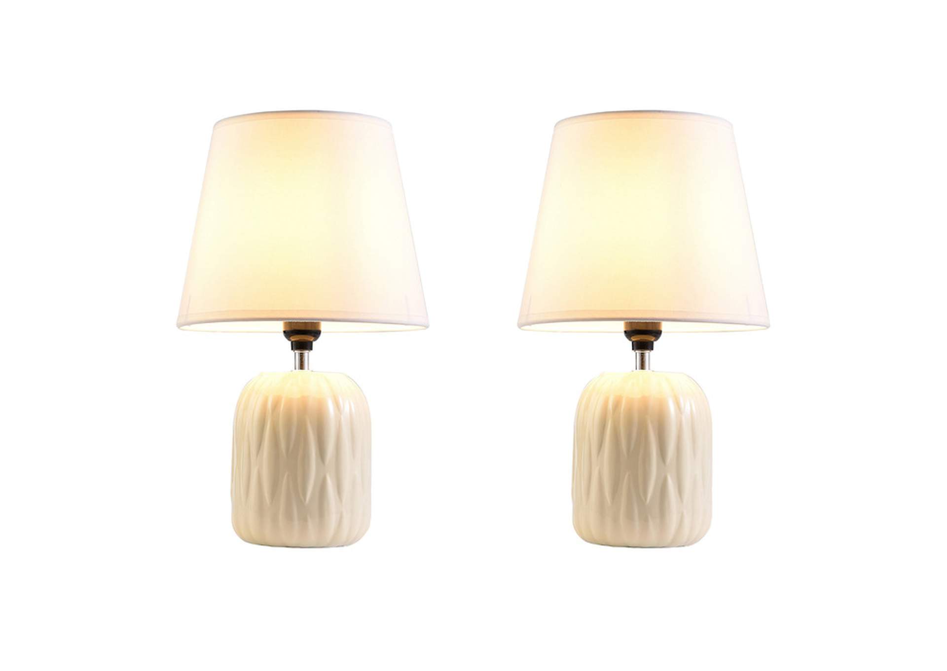 ivory 15"H Table Lamp, Ivory (Set Of 2),Homelegance