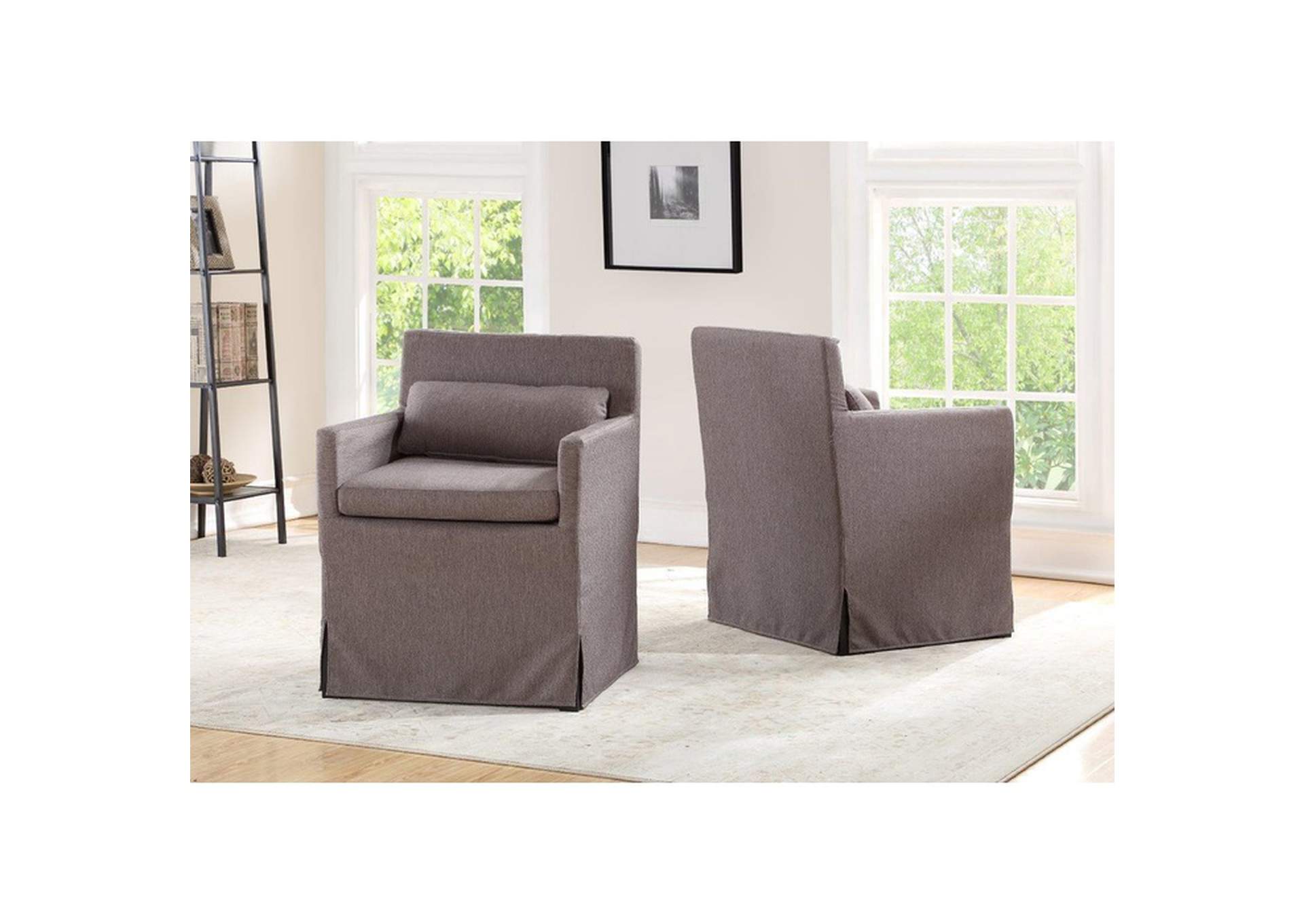 Brown Fabric Upholstery Chair W/ Brown Fabric, 3A,Homelegance