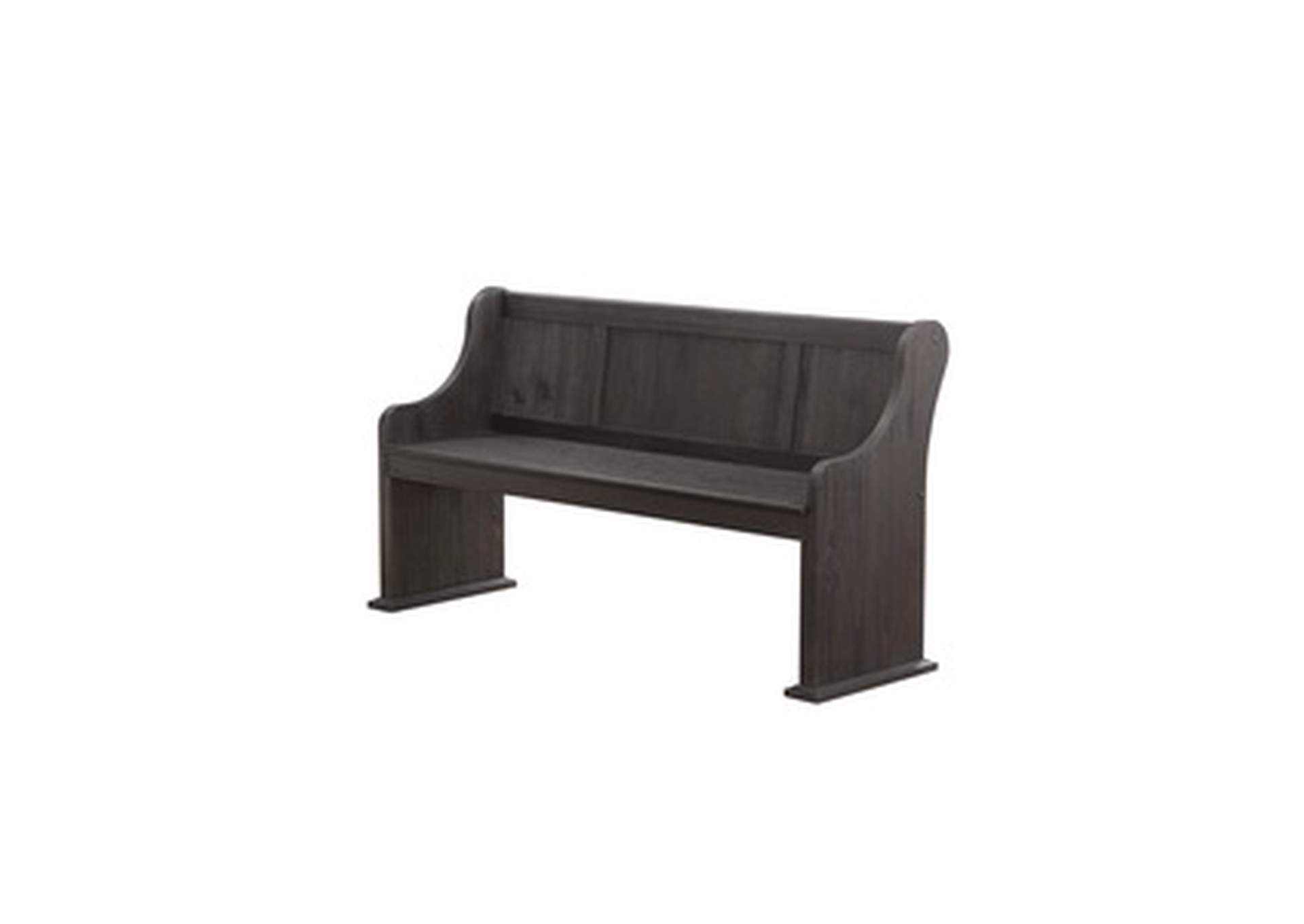 black Bench W/ Curved Arms, Black, 3A,Homelegance