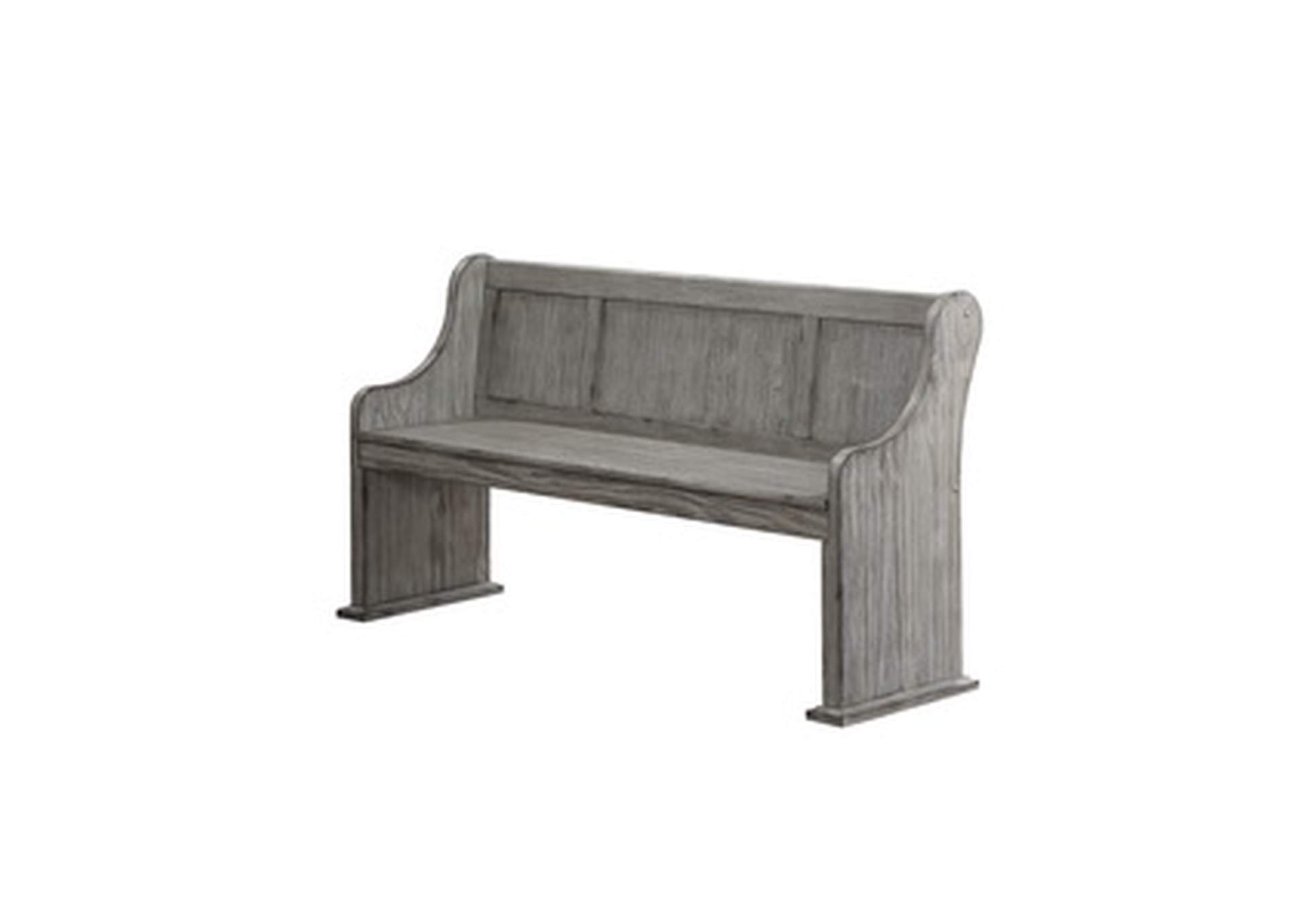 Antique Grey Bench W/ Curved Arms, Antique Grey , 3A,Homelegance