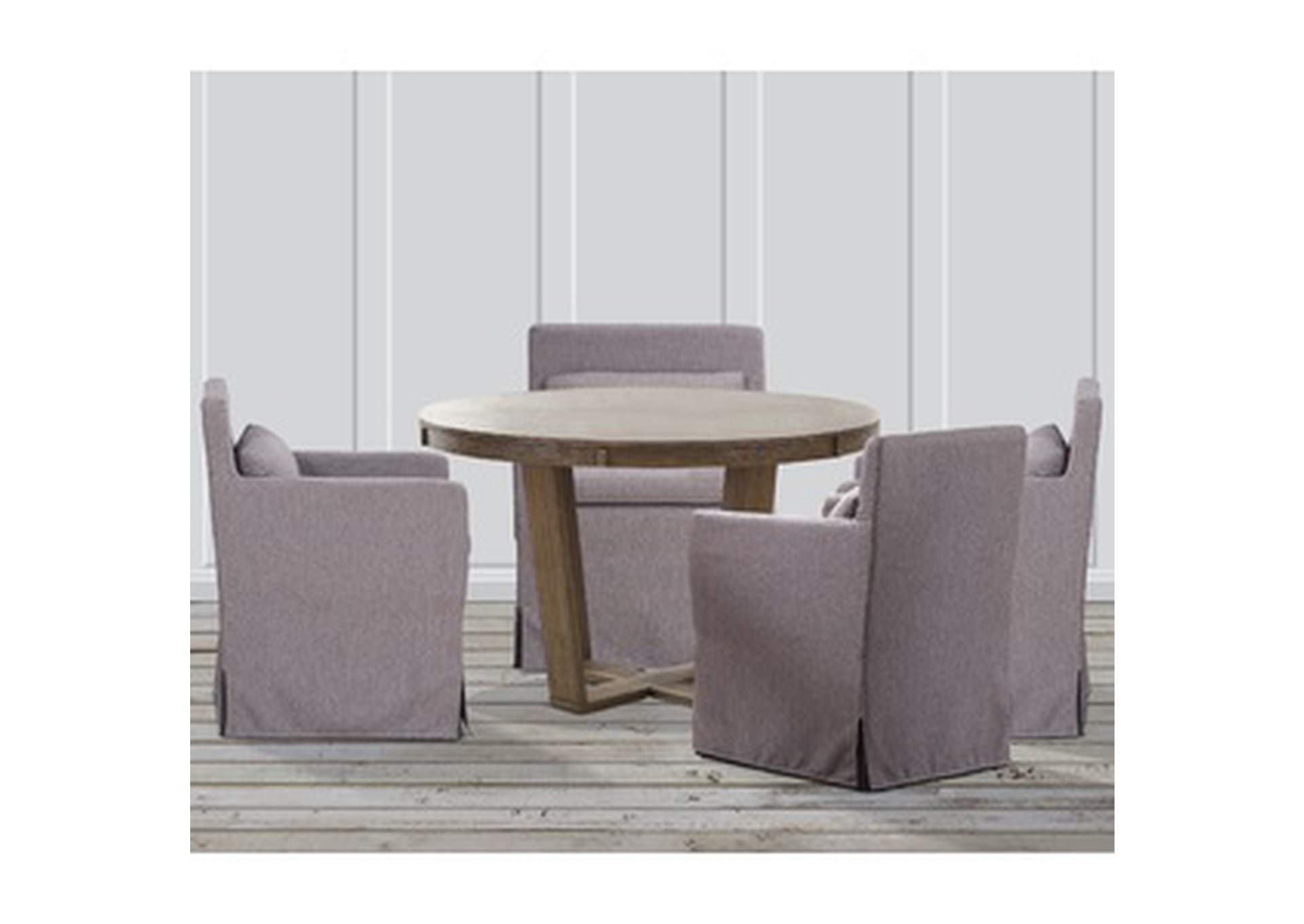 oak vnr Rustic Brw Wire Brush Rnd Table W/Oak Vnr,3A,Homelegance