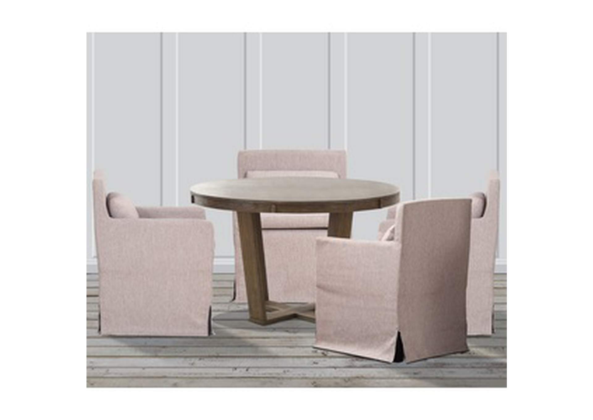 oak vnr Rustic Brw Wire Brush Rnd Table W/Oak Vnr,3A,Homelegance