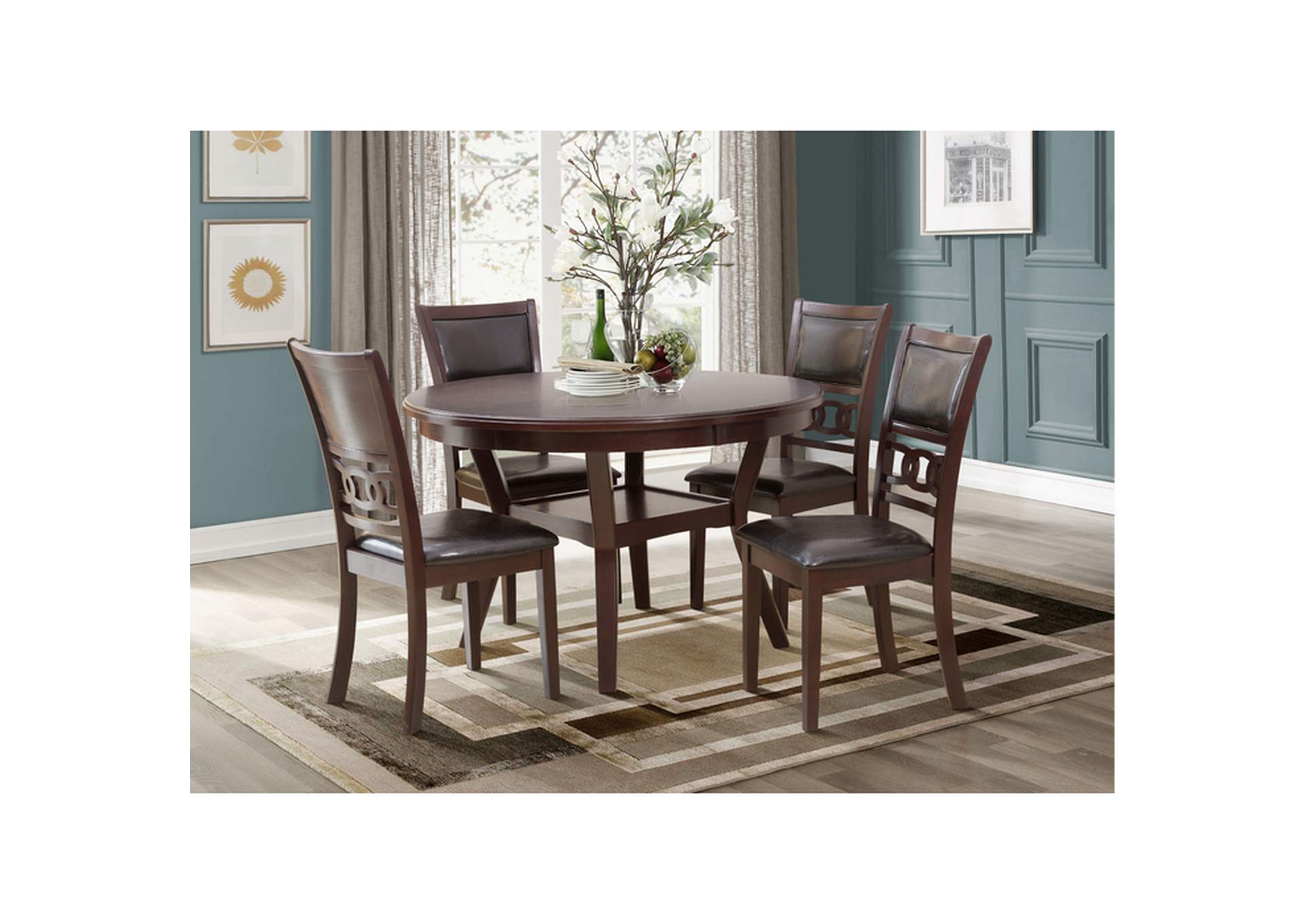 ebony 5 Piece Pack Dining Set, Ebony Mindy Wood,Homelegance