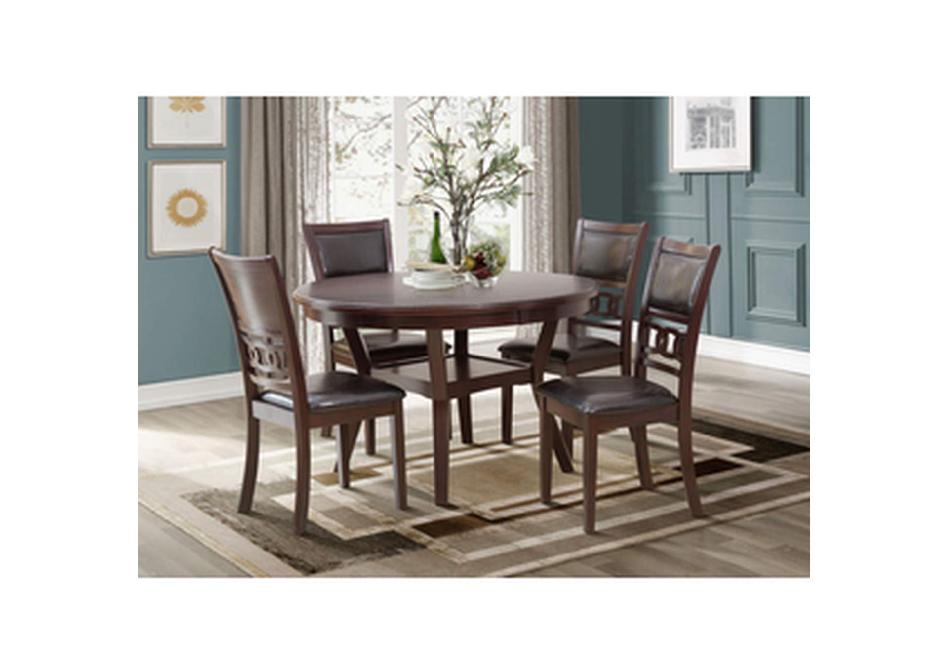 ebony 5 Piece Pack Dining Set, Ebony Mindy Wood,Homelegance