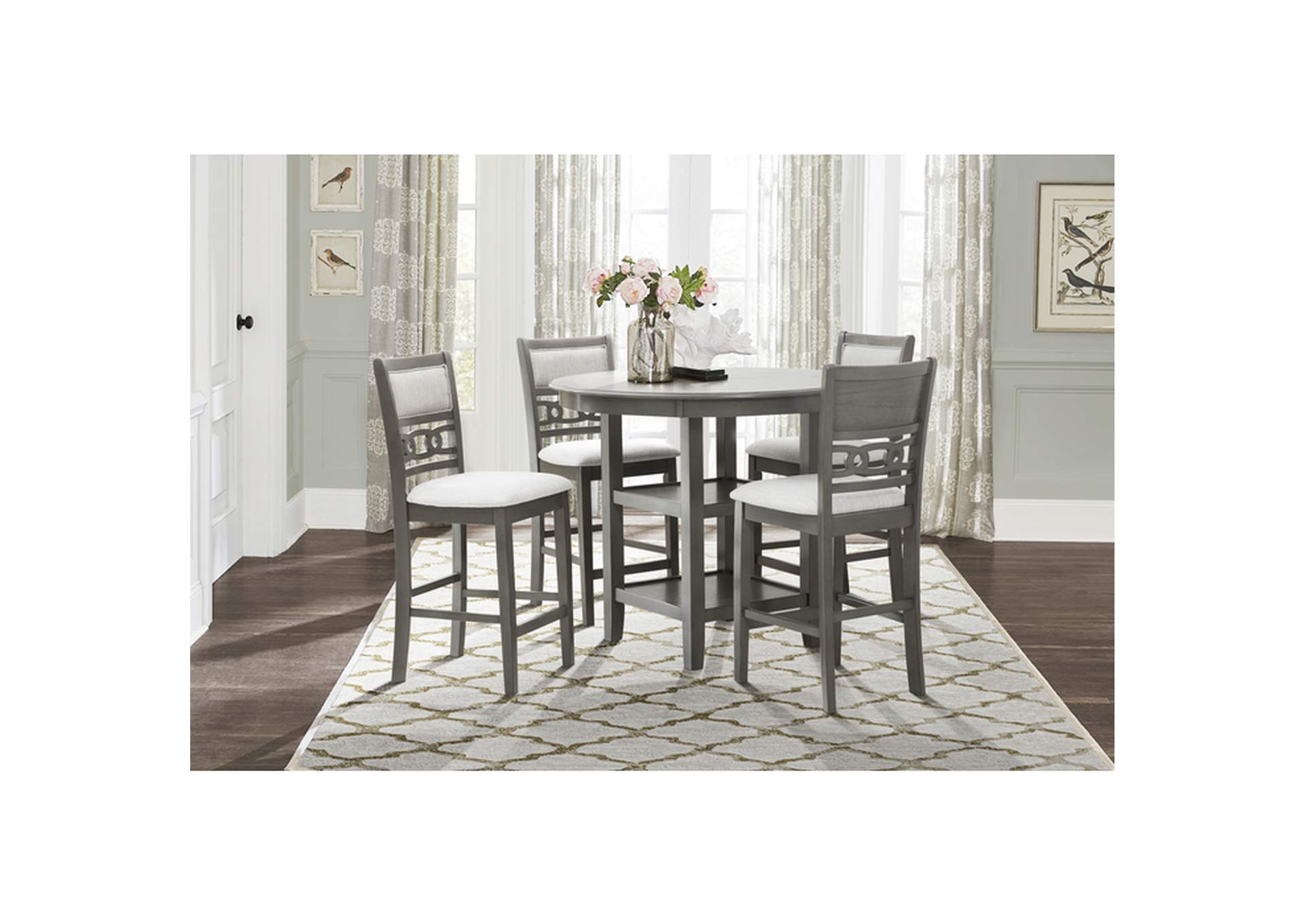 Gray Mindy 5 Piece Counter Height Dining Set, Gray Mindy,Homelegance