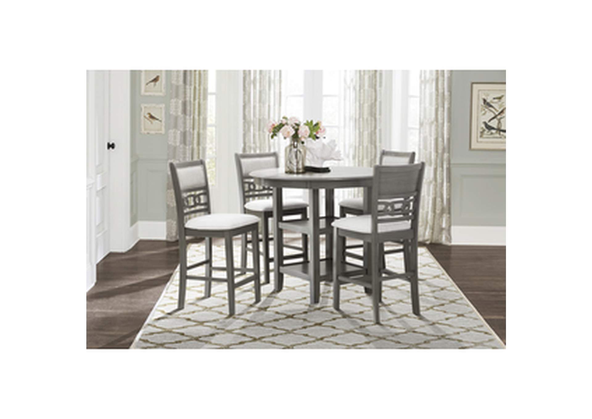 Gray Mindy 5 Piece Counter Height Dining Set, Gray Mindy,Homelegance