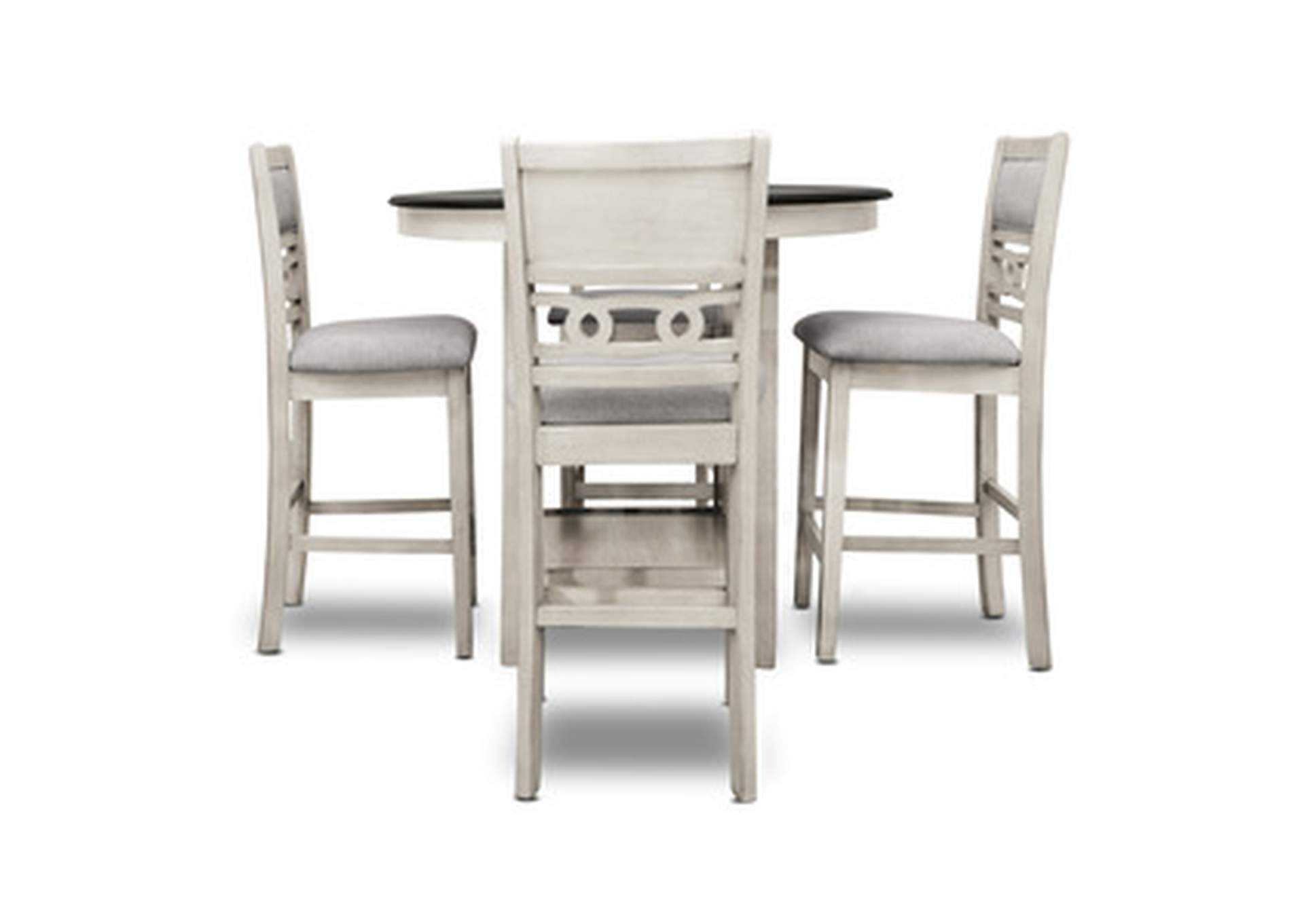 cherry brown mindy 5 Piece Counter Height Dining Set, Wht/Cherry Brw Mindy,Homelegance