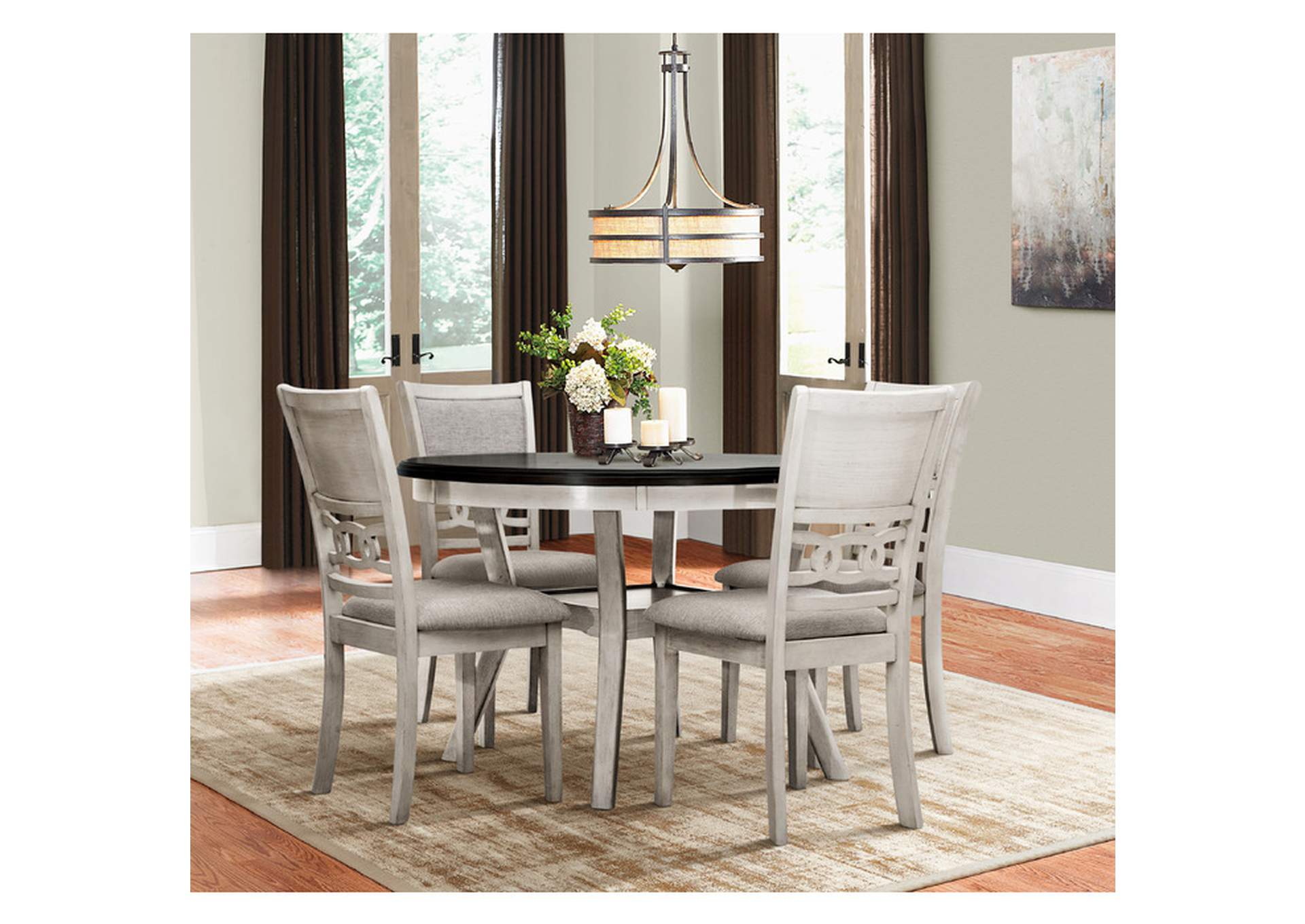 Cherry Mindy 5 Piece Pack Dining Set, Wht/Cherry Mindy Wood,Homelegance