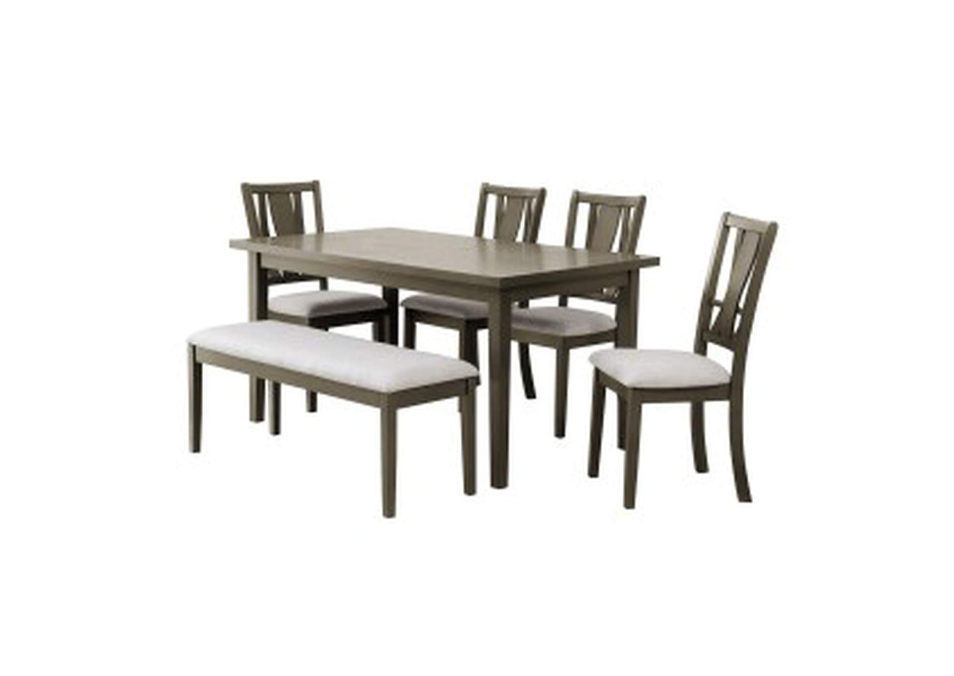 Gray Mindy 6 Piece Pack Dining Set, Gray Mindy,Homelegance